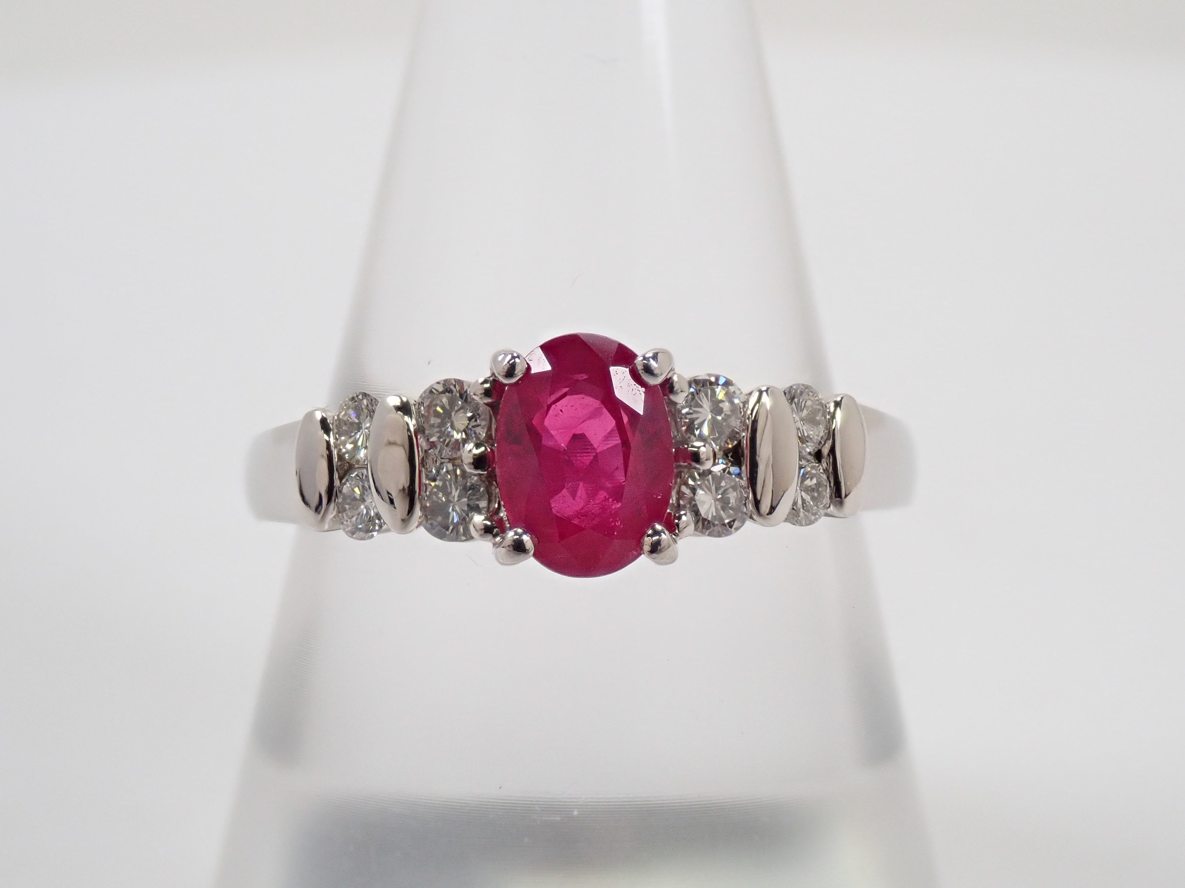 Pt900 ビルマ産ルビー 1.07ct リング
