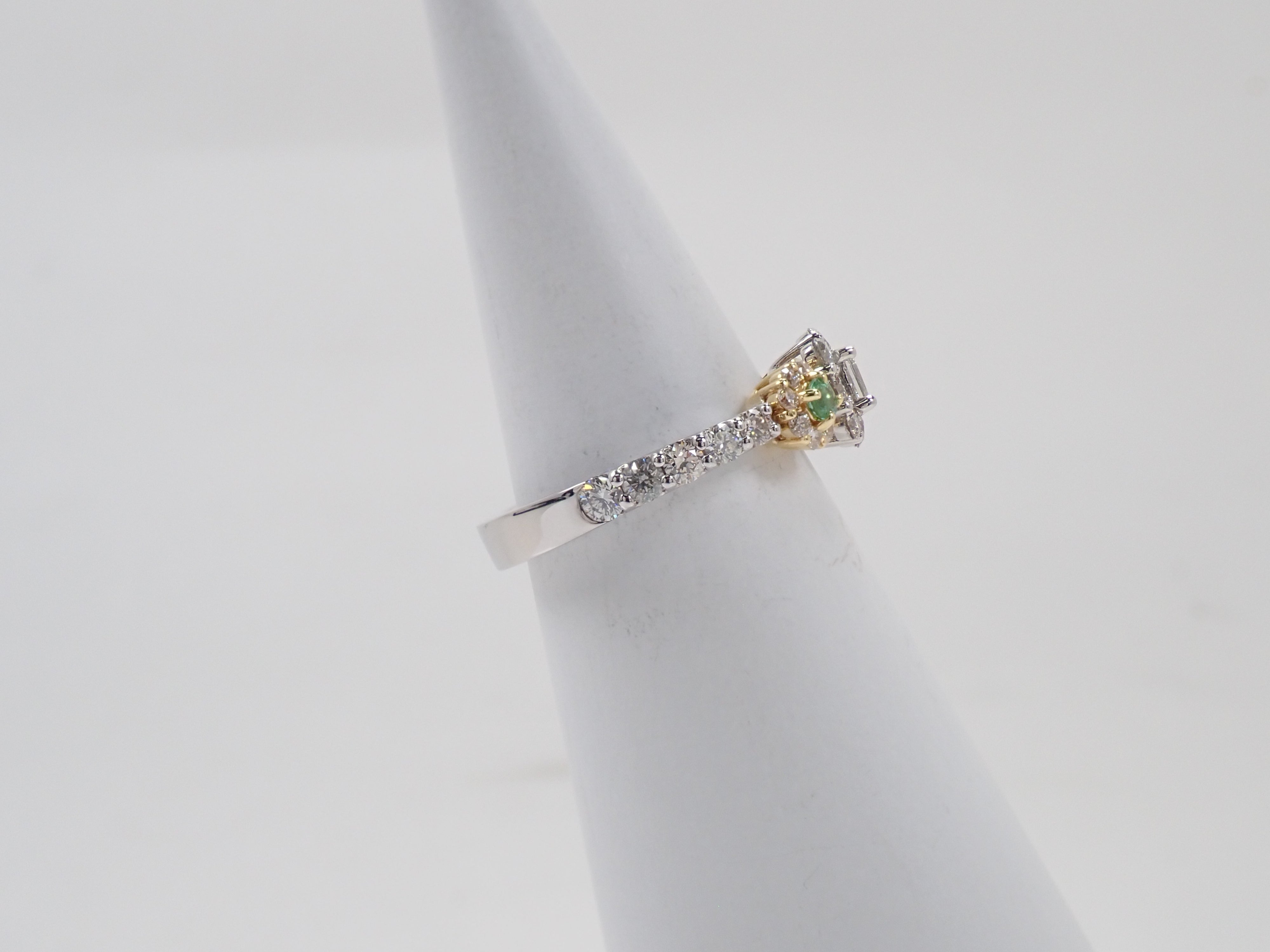 Pt950/K18 パライバトルマリン 0.11ct リング