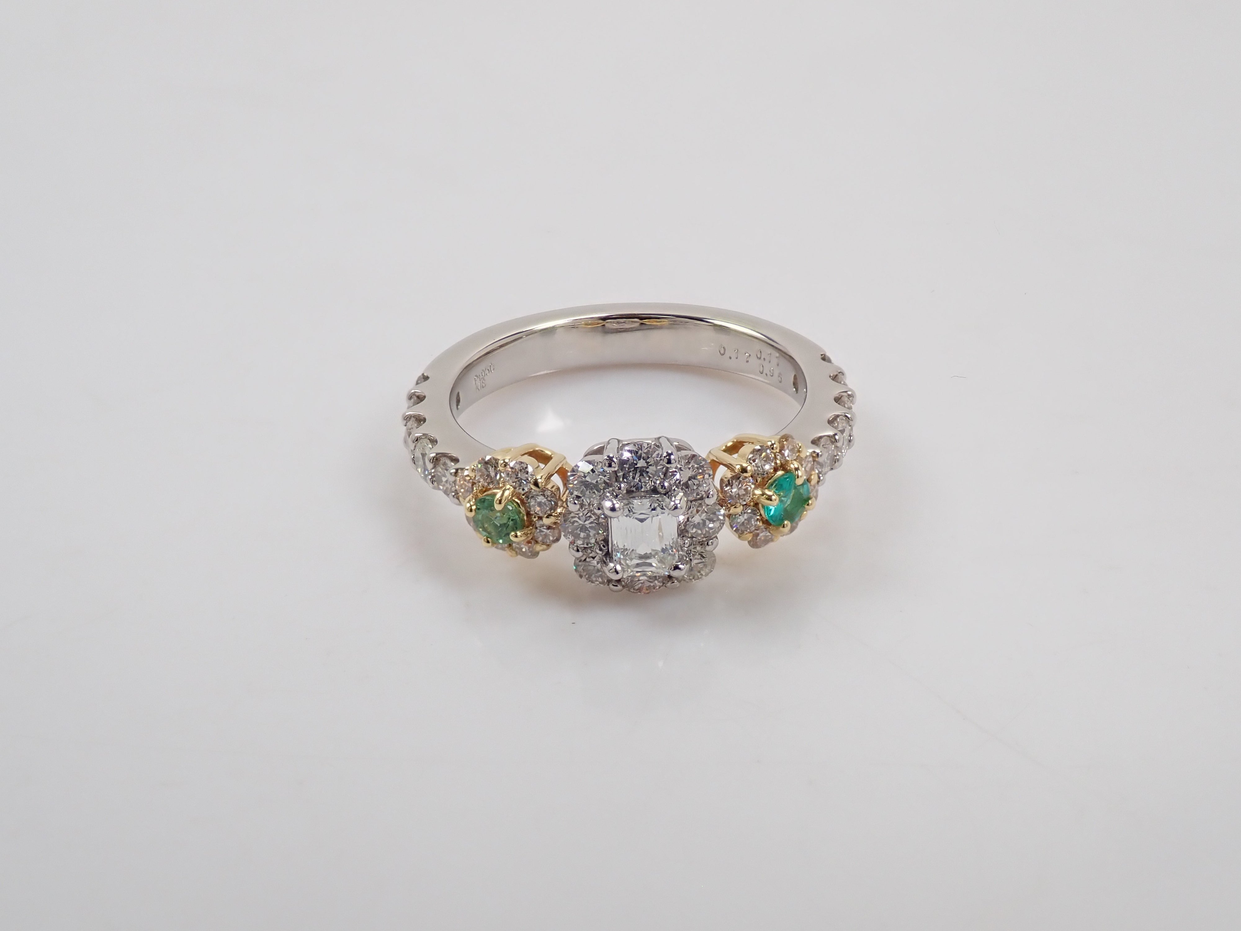 Pt950/K18 パライバトルマリン 0.11ct リング