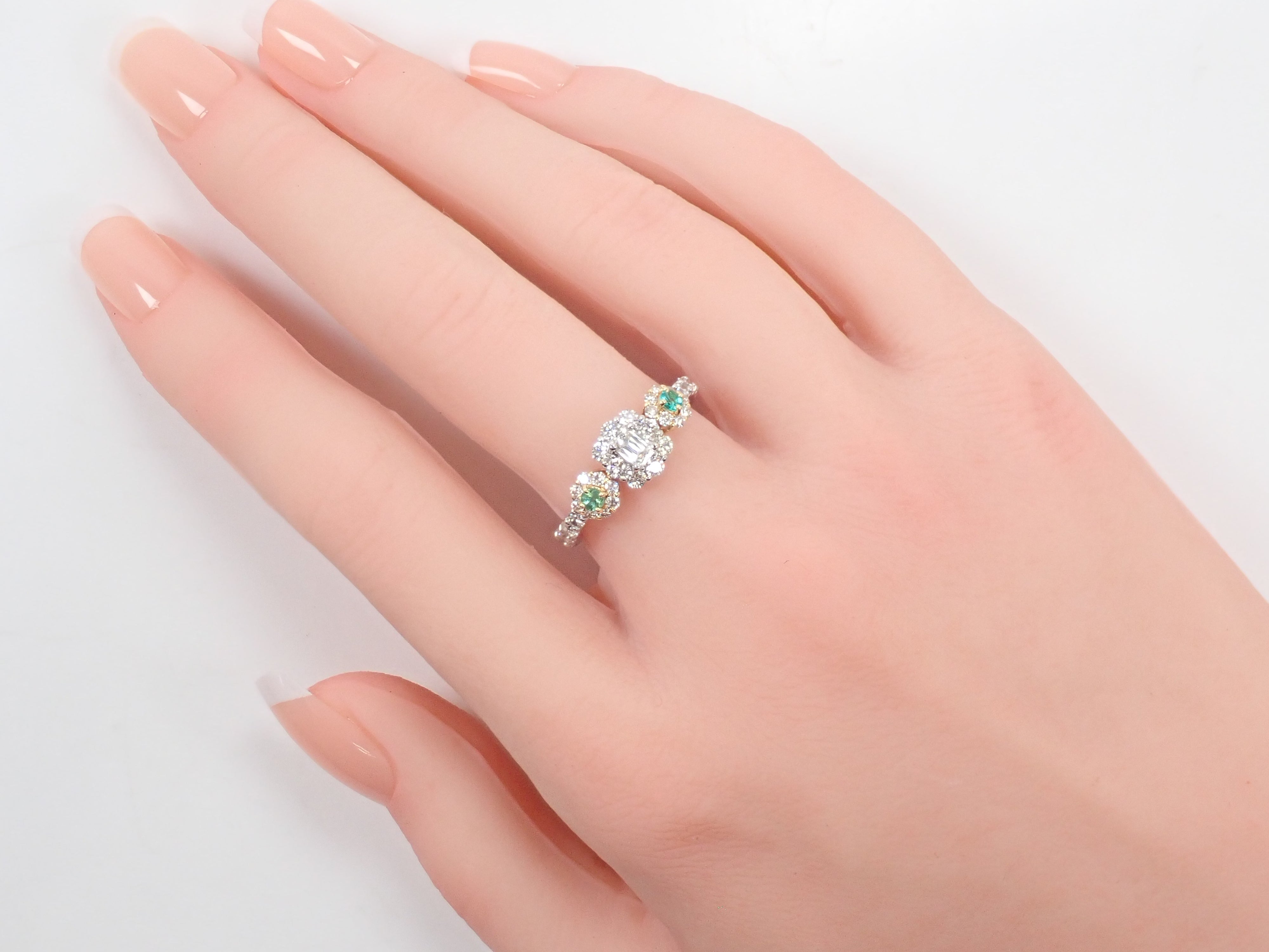 Pt950/K18 パライバトルマリン 0.11ct リング