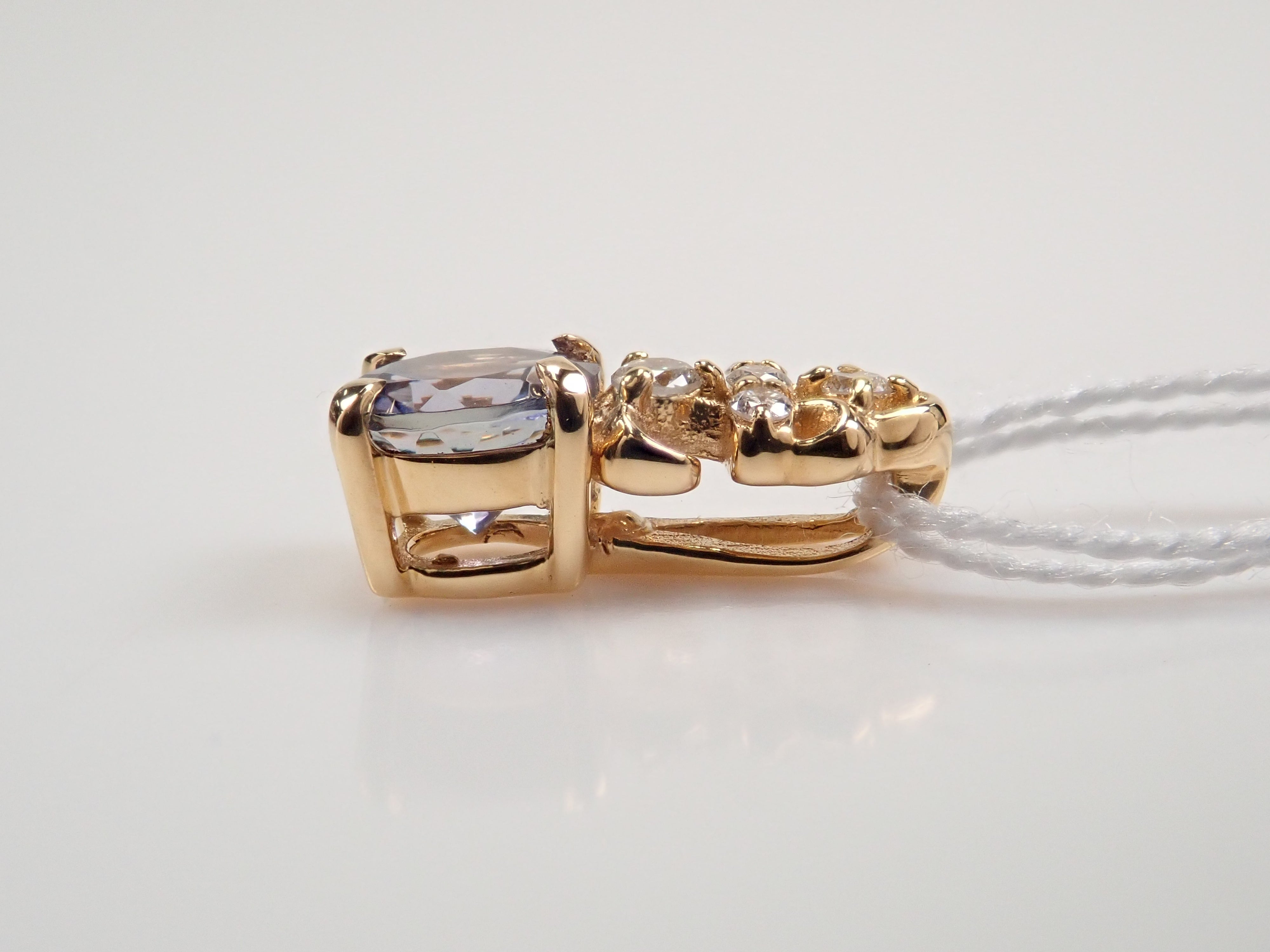 【22602497掲載】K18YG タンザナイト 0.344ct ペンダントトップ（ネックレストップ）