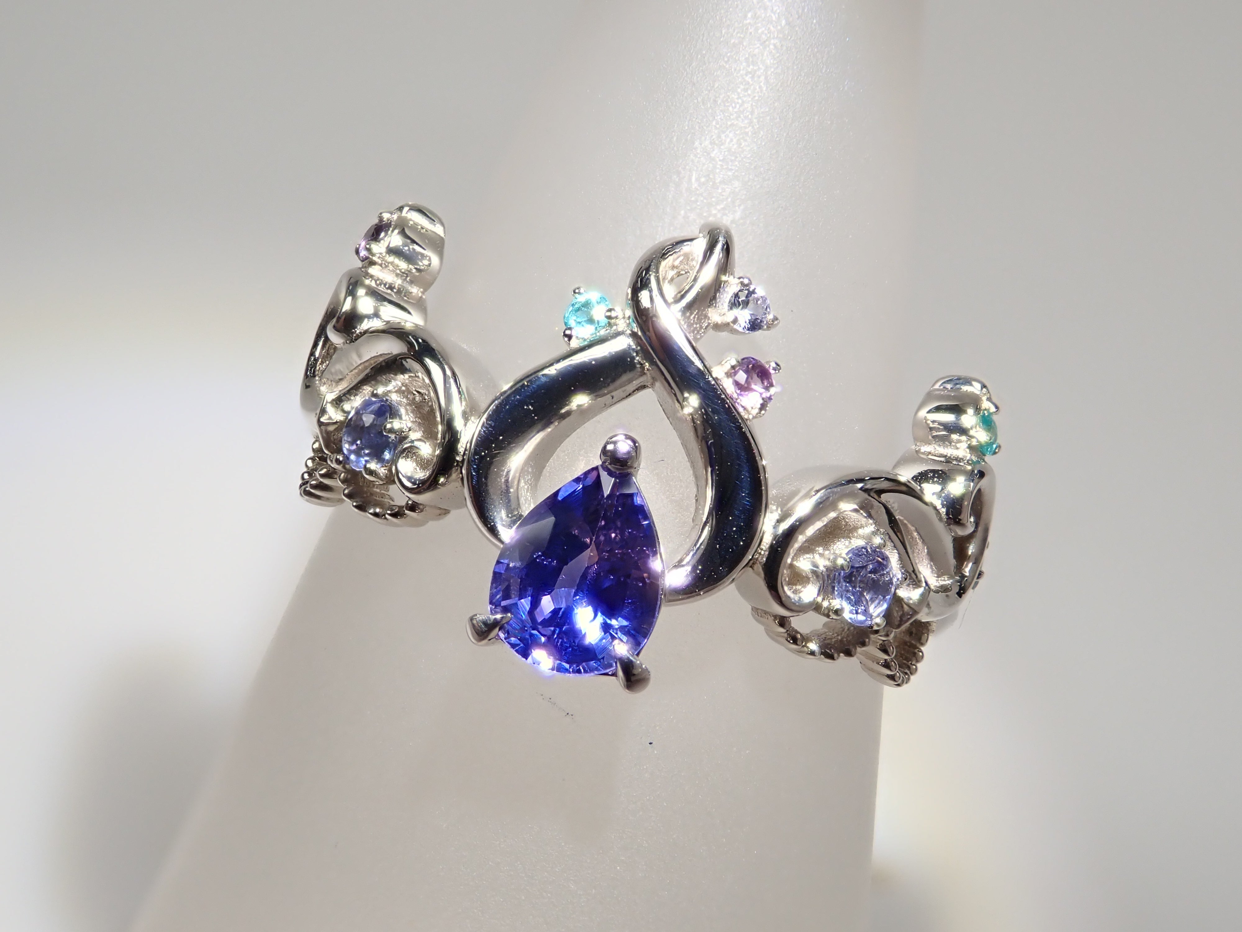 【22602490掲載】Pt950 バイカラーサファイア 0.398ct リング