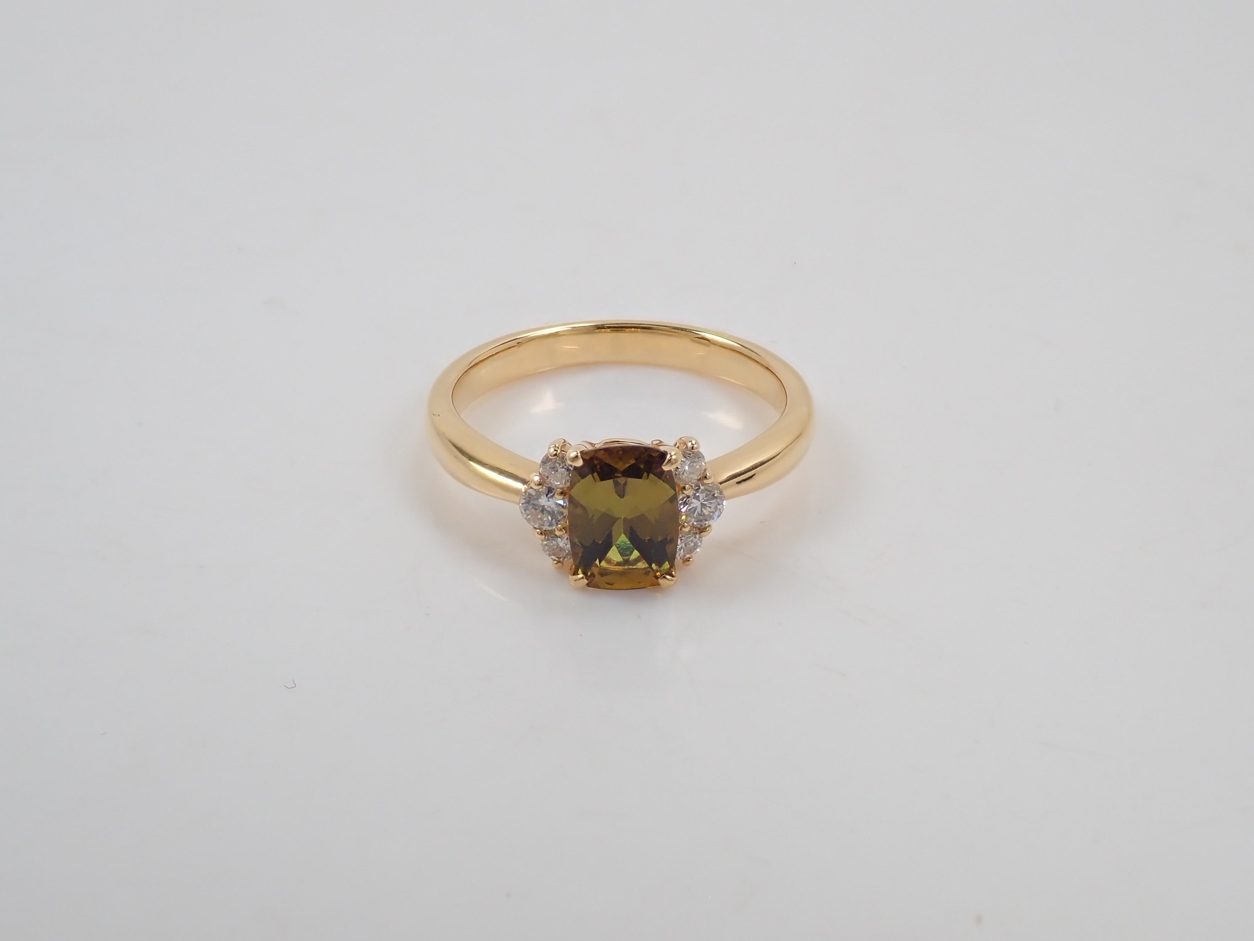 【抽選販売0731_13】【カラフリ】K18YG アイドクレース 0.908ct リング 鑑別書　