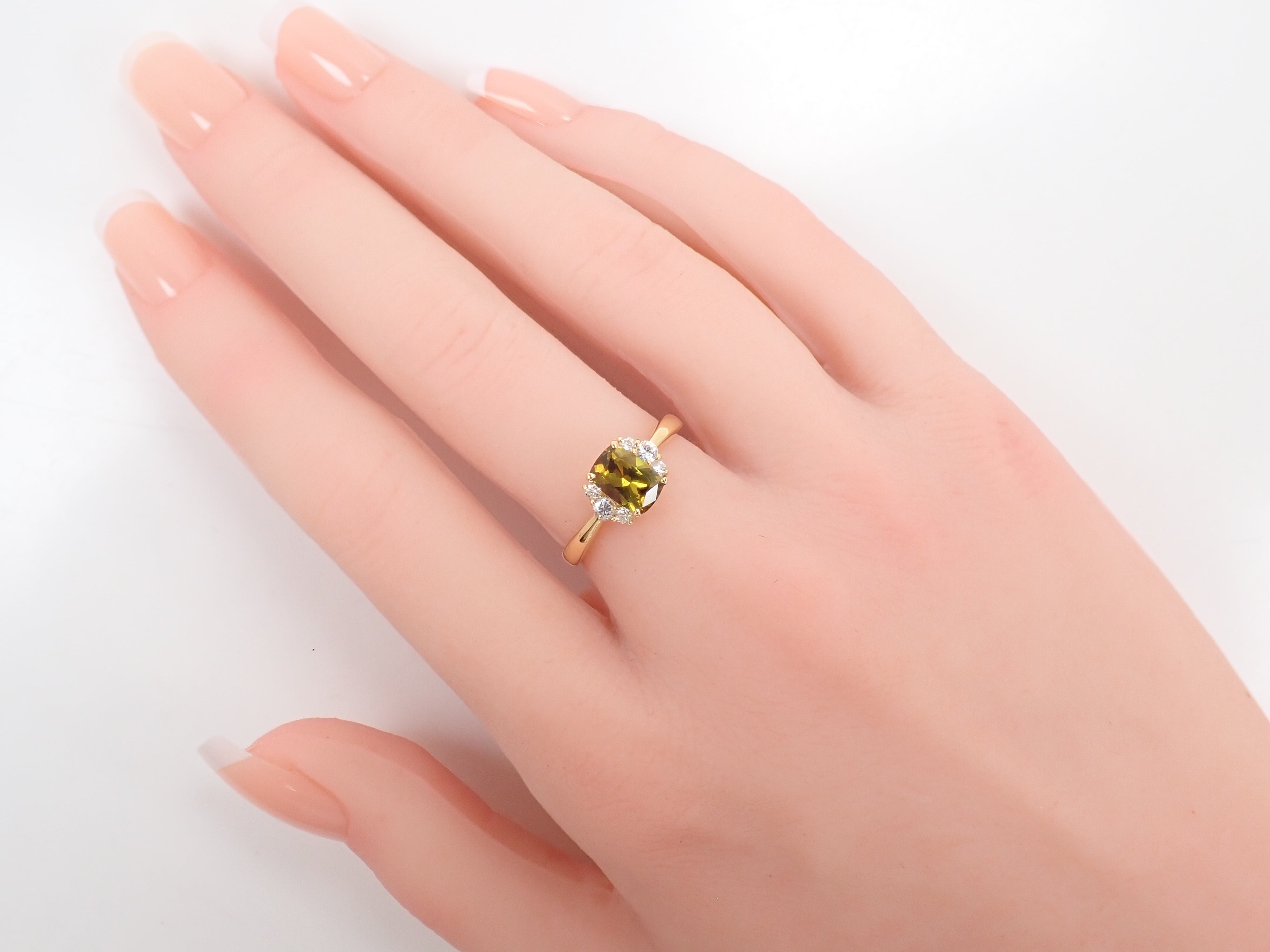 【抽選販売0731_13】【カラフリ】K18YG アイドクレース 0.908ct リング 鑑別書　