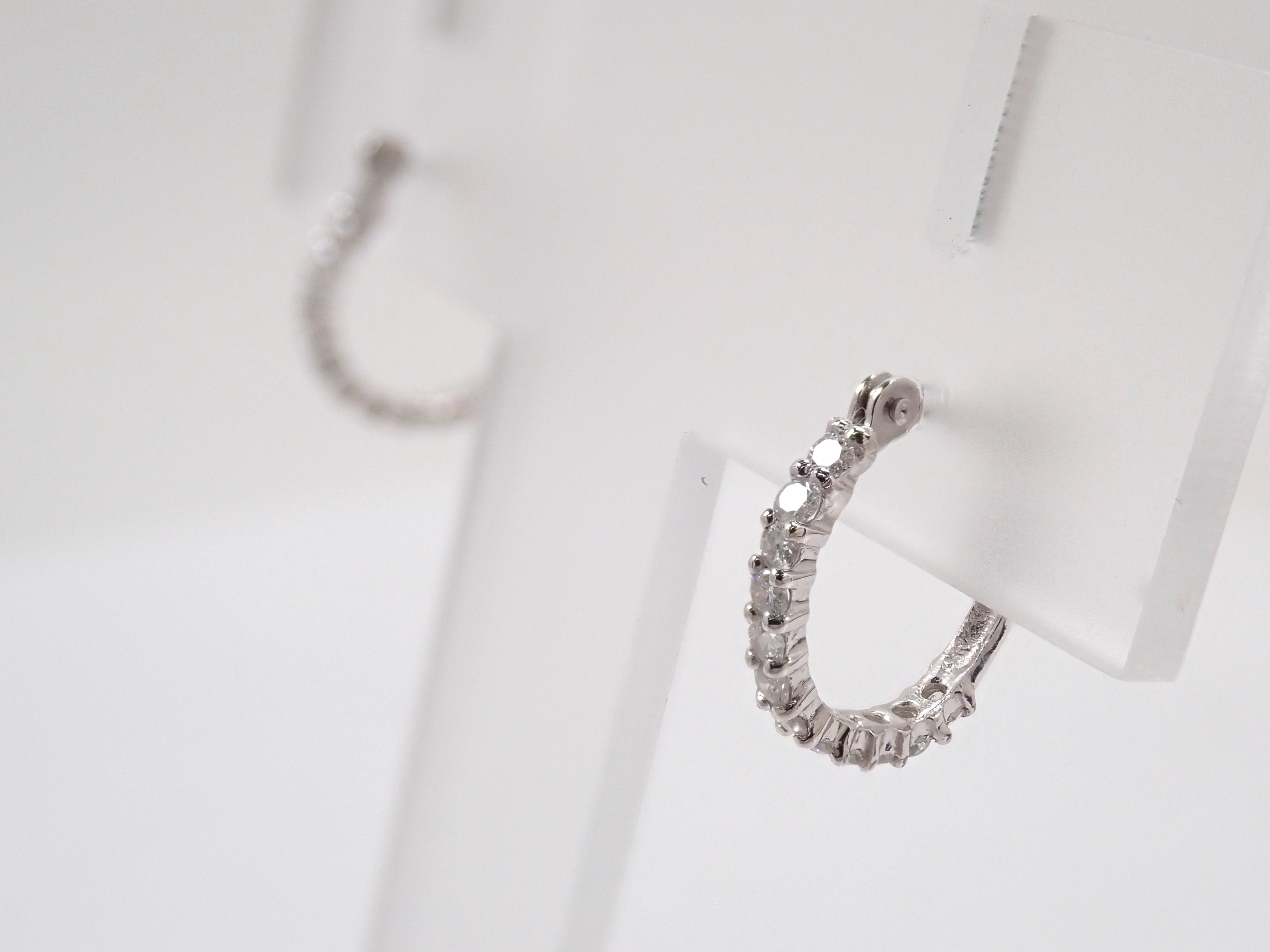 【7/31 22時販売】【カラフリ】K18WG ダイヤモンド 0.30ct ピアス
