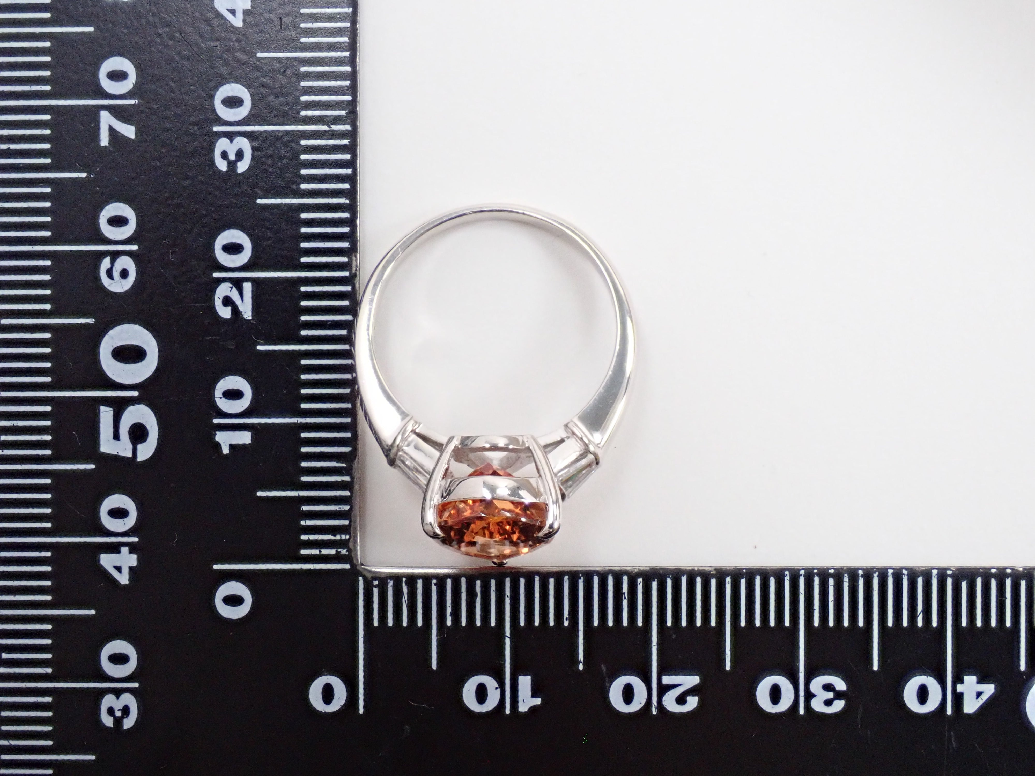 【7/29 22時販売】【カラフリ】Pt900 インペリアルトパーズ 3.88ct・ダイヤモンド0.26ct リング 鑑別書