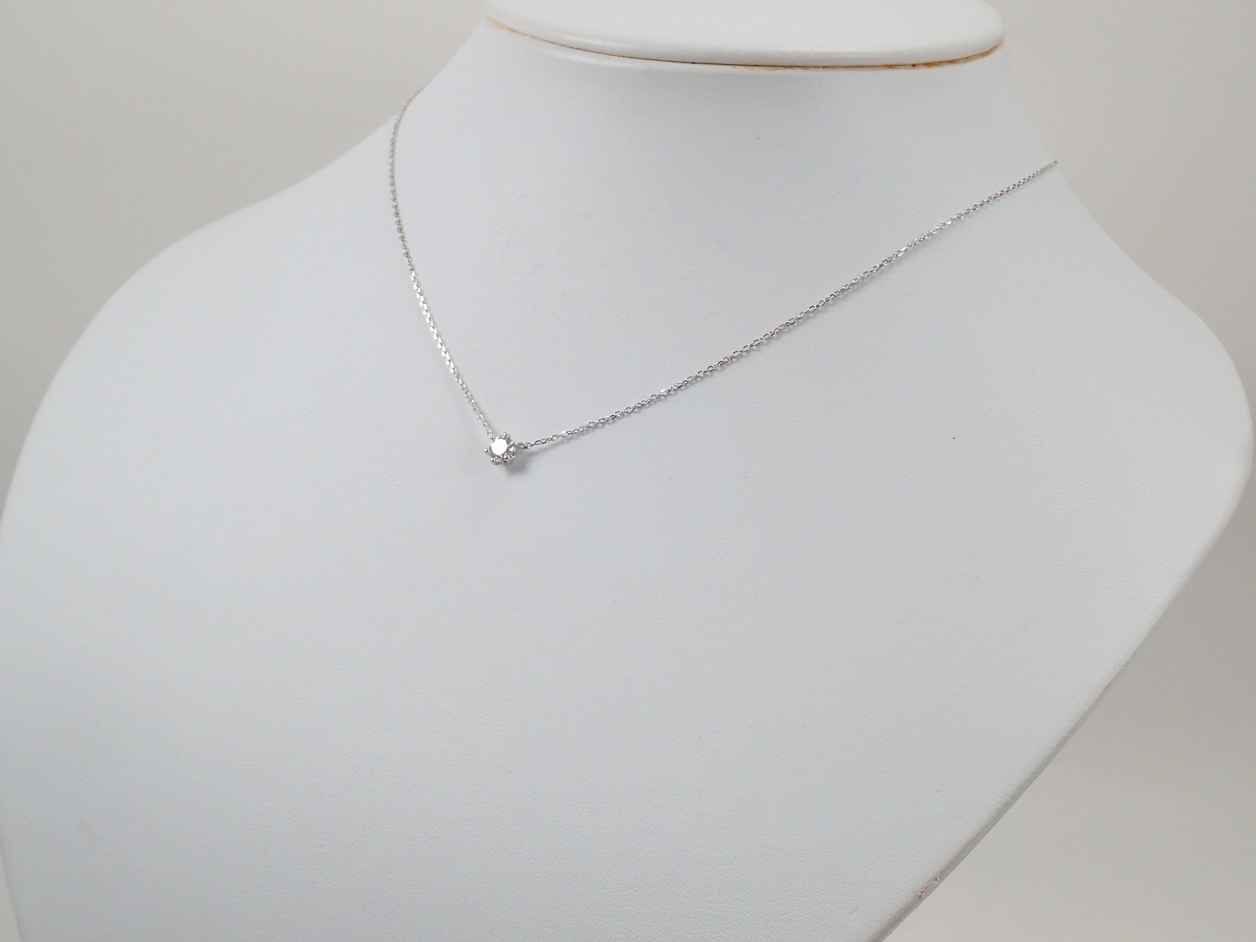 Pt900/Pt850 ダイヤモンド 4.0mm/0.29ct 一粒ペンダント（ネックレス）