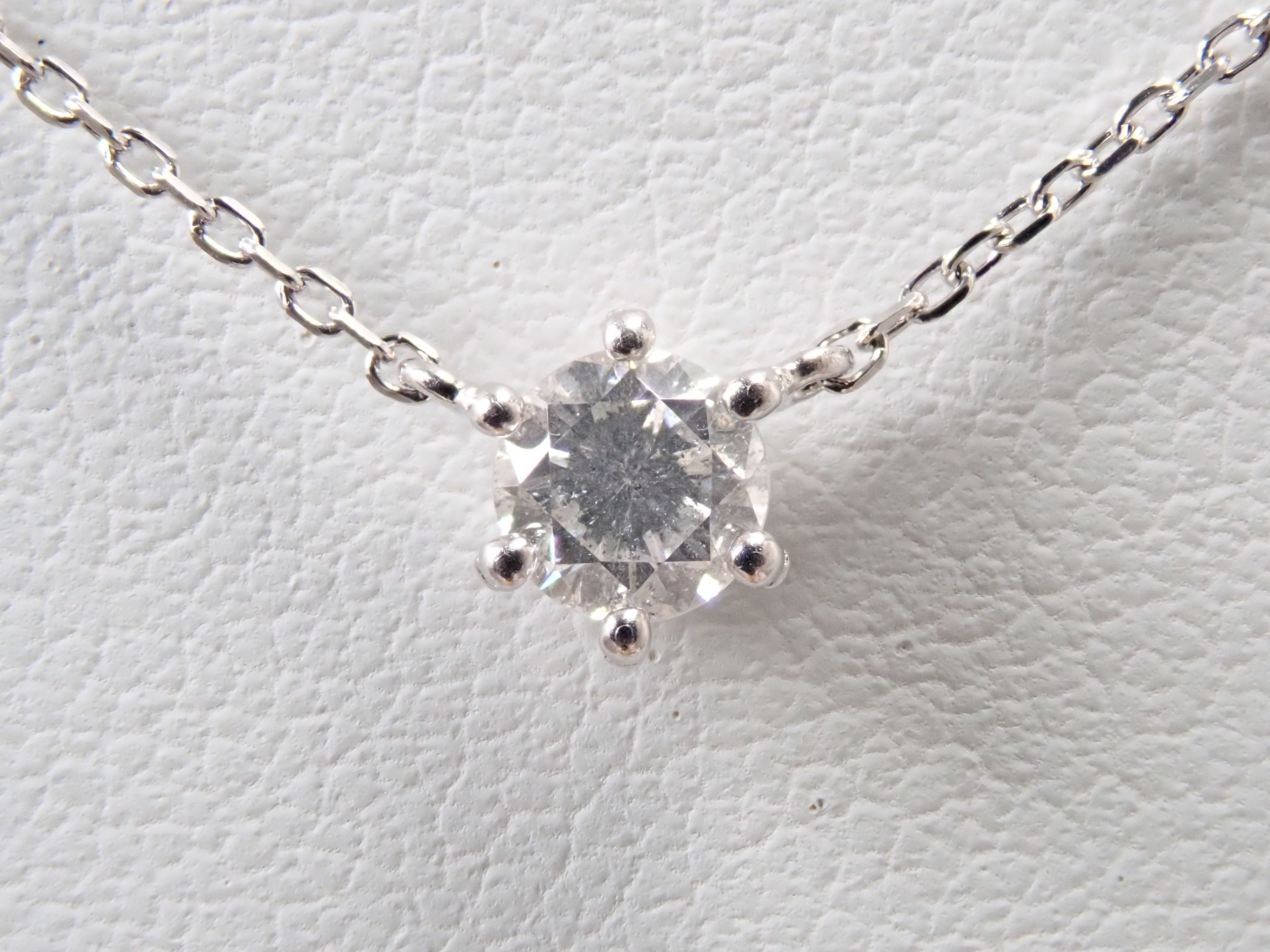 【7/26 22時販売】【カラフリ】Pt900/Pt850 ダイヤモンド 4.0mm/0.29ct 一粒ペンダント（ネックレス）
