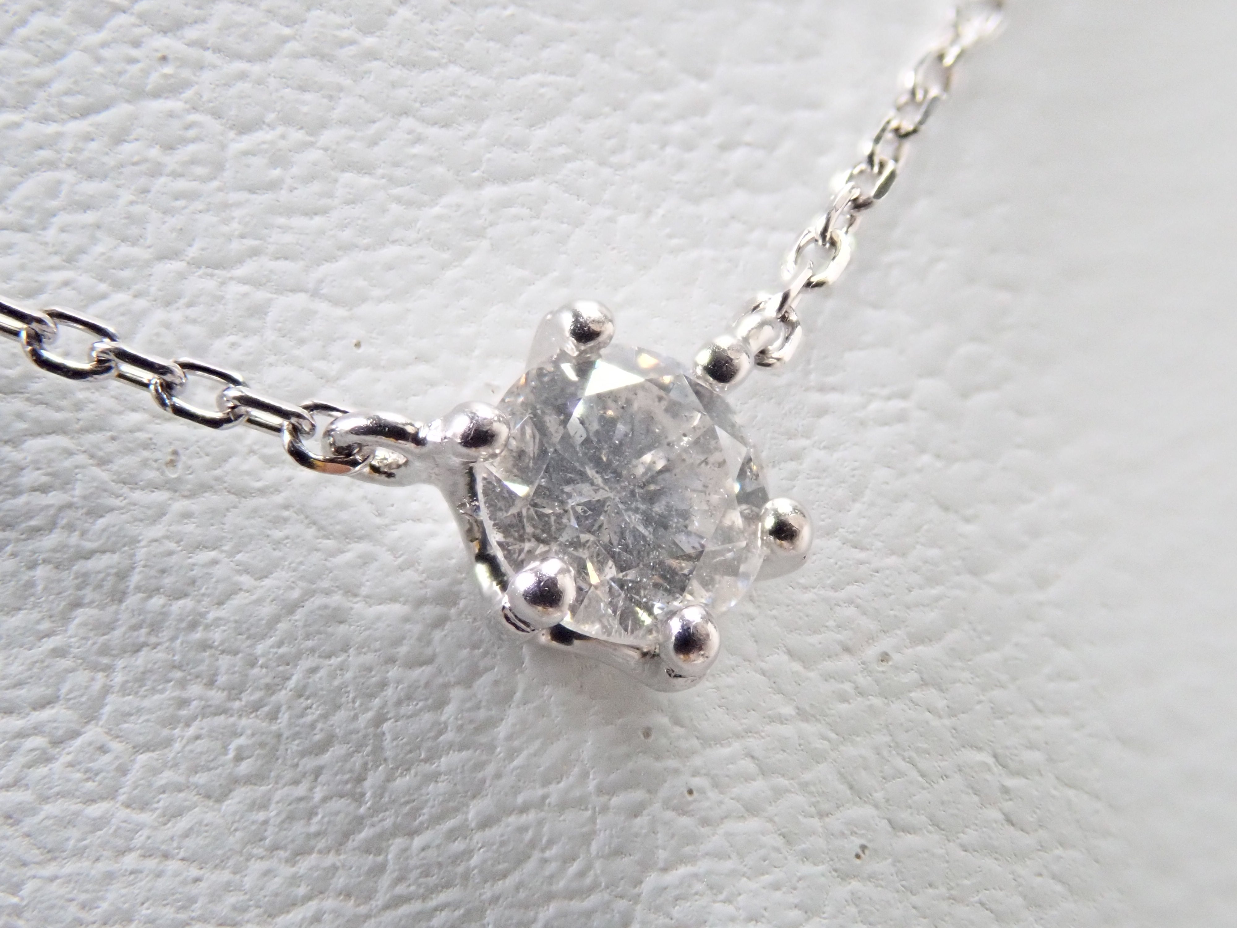 【7/26 22時販売】【カラフリ】Pt900/Pt850 ダイヤモンド 4.0mm/0.29ct 一粒ペンダント（ネックレス）