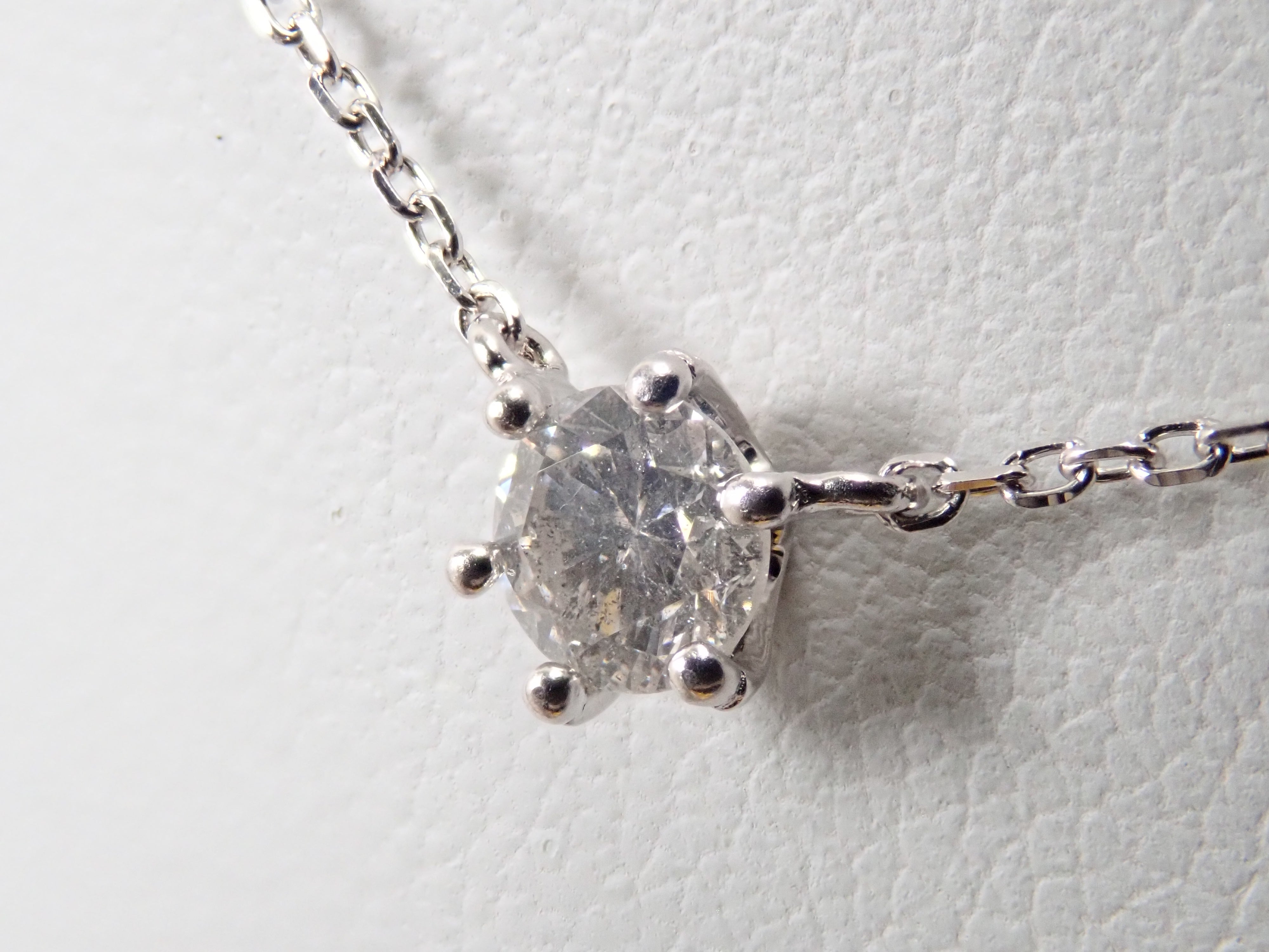 【7/26 22時販売】【カラフリ】Pt900/Pt850 ダイヤモンド 4.0mm/0.29ct 一粒ペンダント（ネックレス）