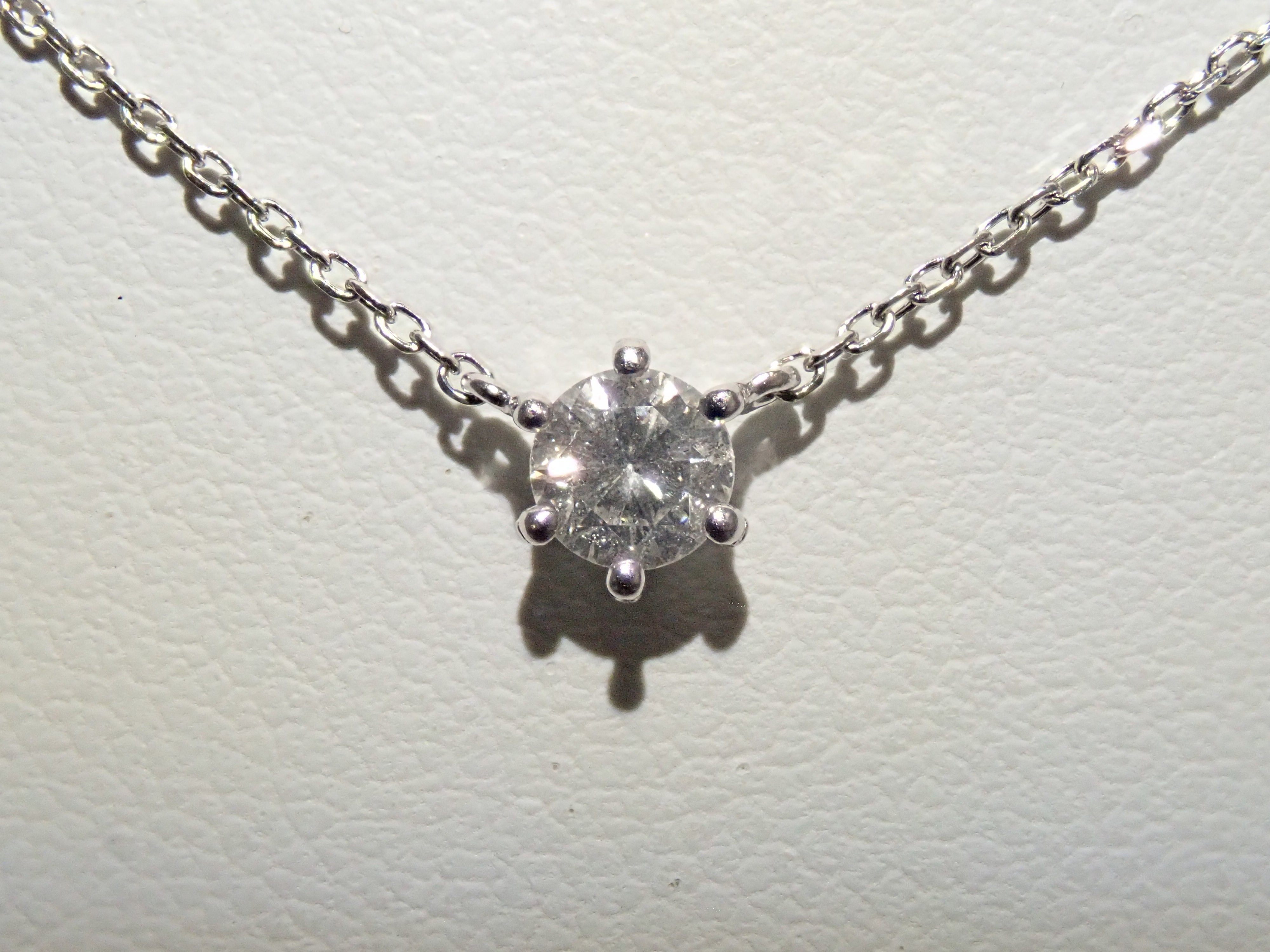 【7/26 22時販売】【カラフリ】Pt900/Pt850 ダイヤモンド 4.0mm/0.29ct 一粒ペンダント（ネックレス）