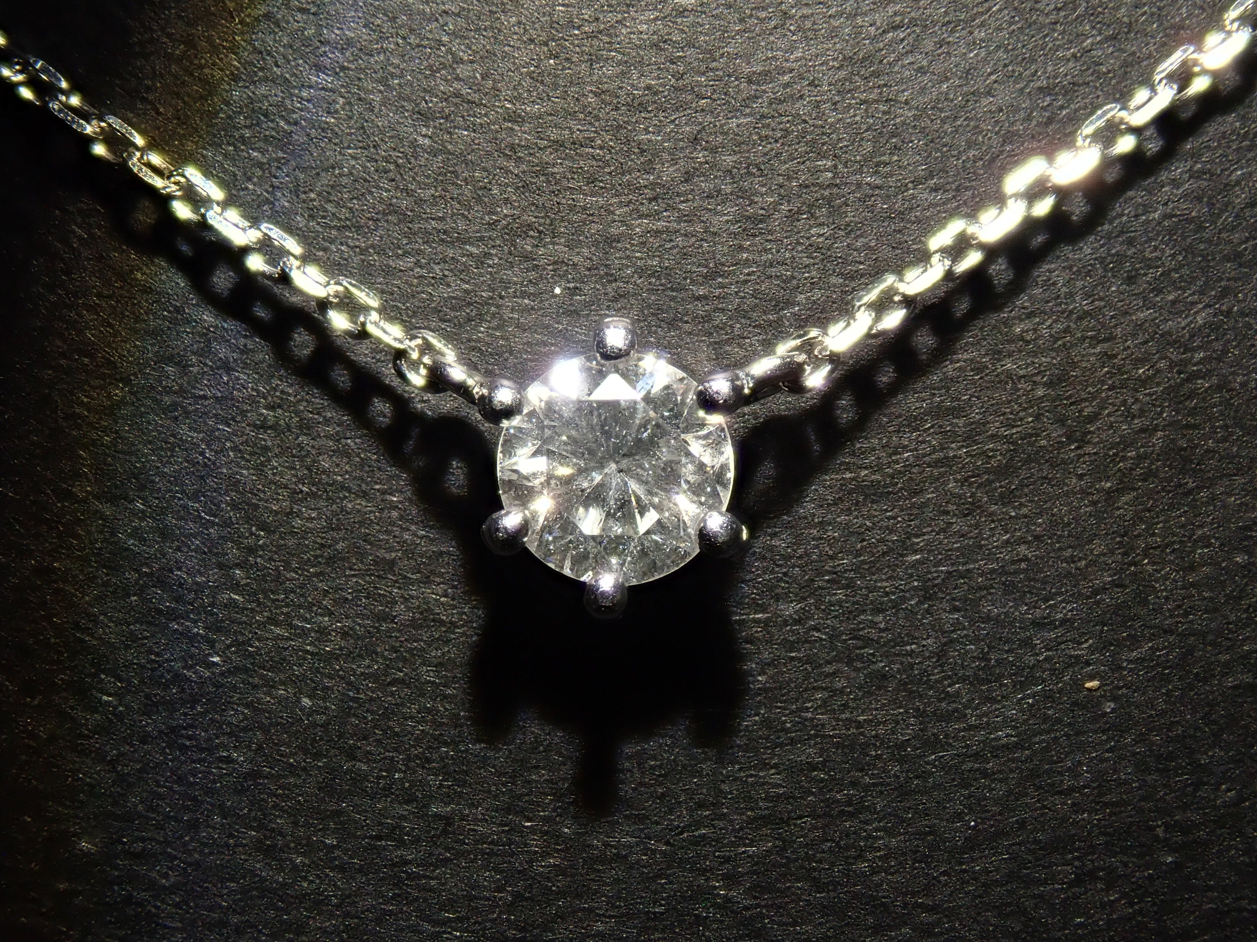 Pt900/Pt850 ダイヤモンド 4.0mm/0.29ct 一粒ペンダント（ネックレス）