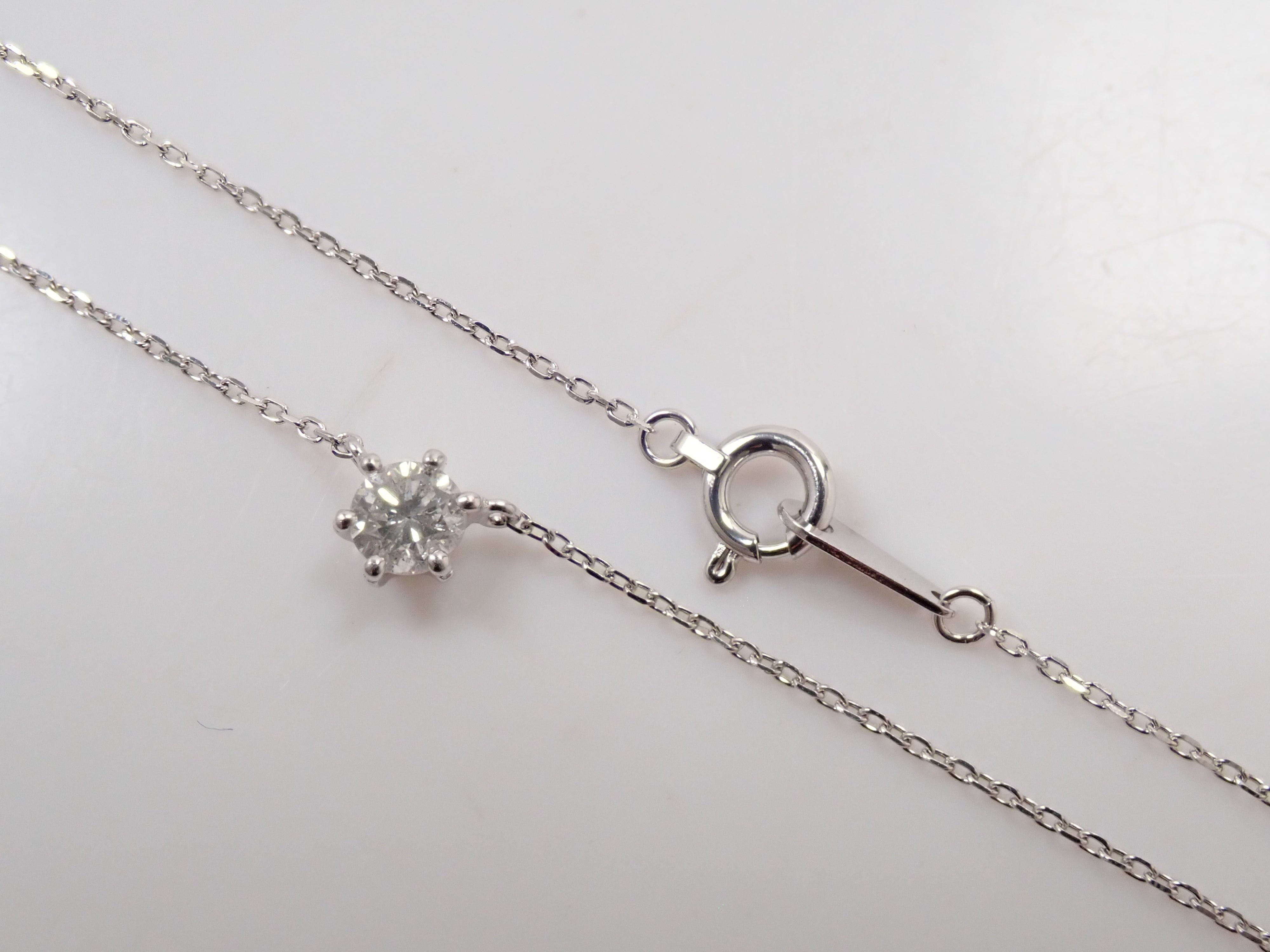 【7/26 22時販売】【カラフリ】Pt900/Pt850 ダイヤモンド 4.0mm/0.29ct 一粒ペンダント（ネックレス）