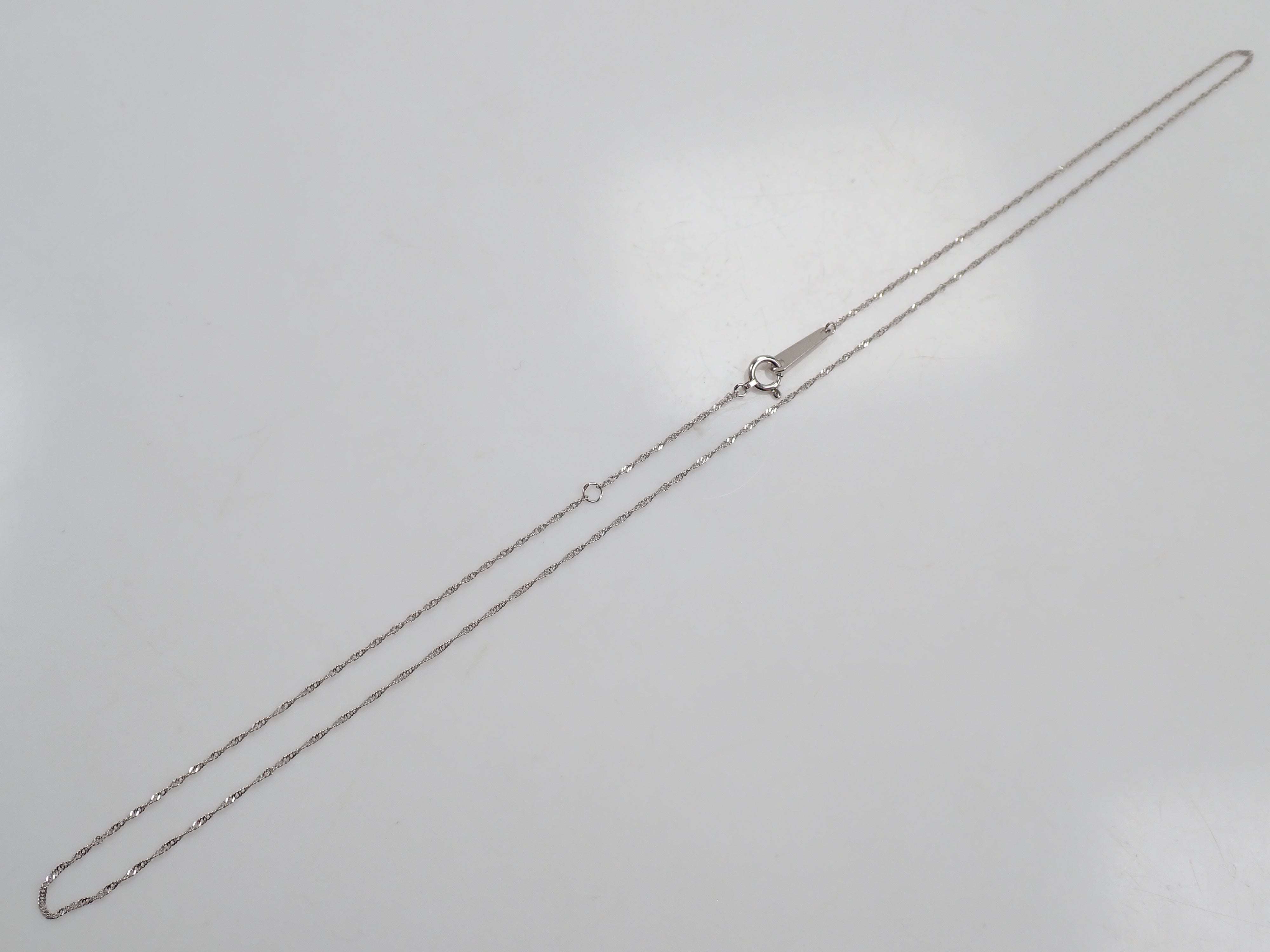 K18WG Screw Chain Necklace, approx. 45cm, adjustable length
