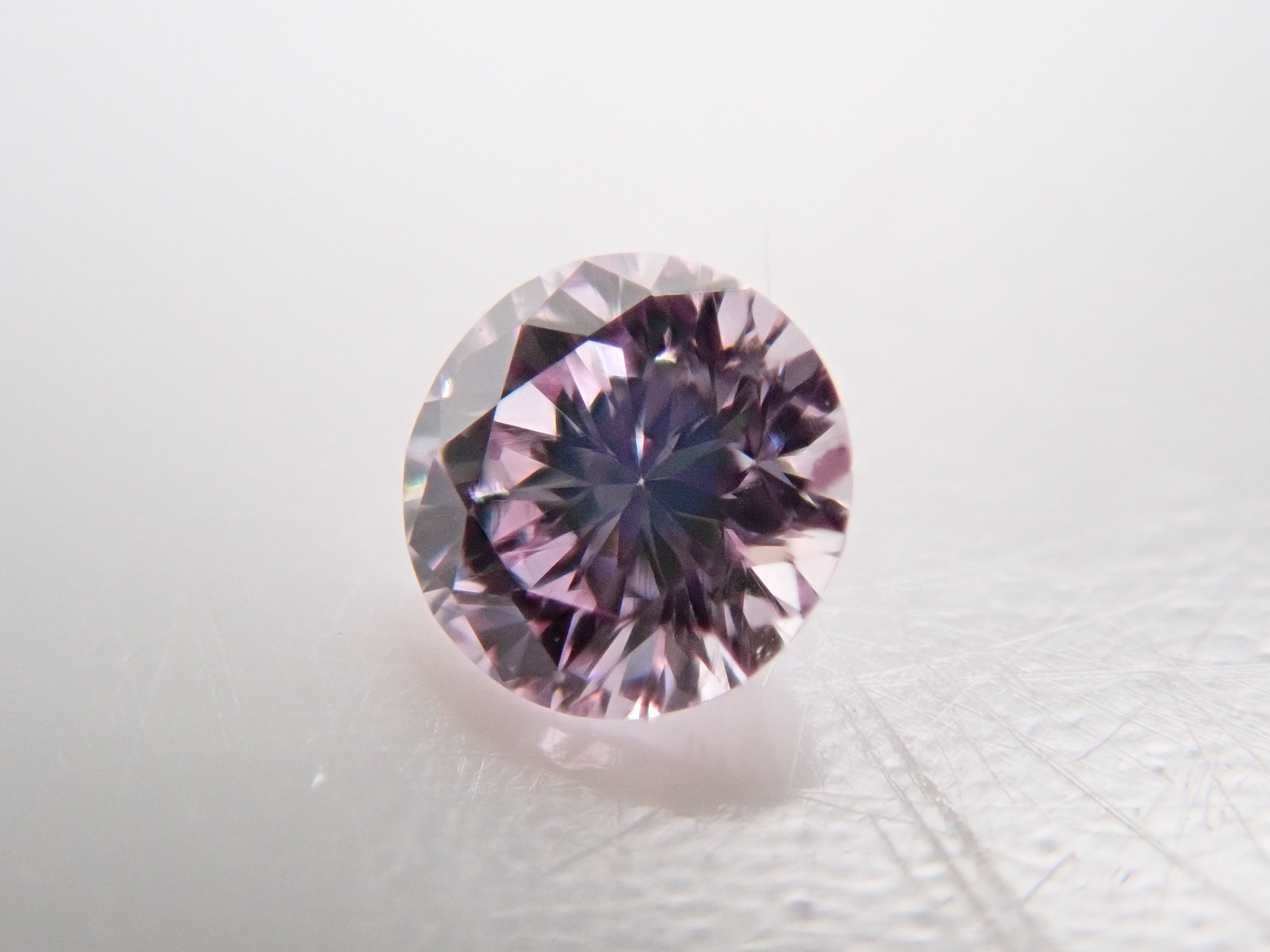 【7/26 22時販売】ピンクダイヤモンド 2.2mm/0.044ctルース(FANCY LIGHT PURPLE PINK, SI1)