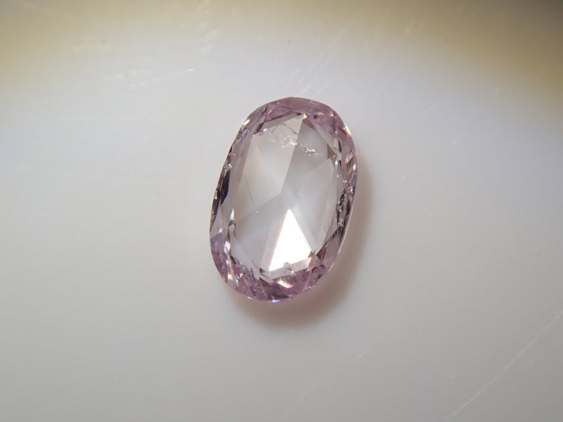 ピンクダイヤモンド 0.093ctルース(ローズカット,LIGHT PURPLE PINK, I-1)