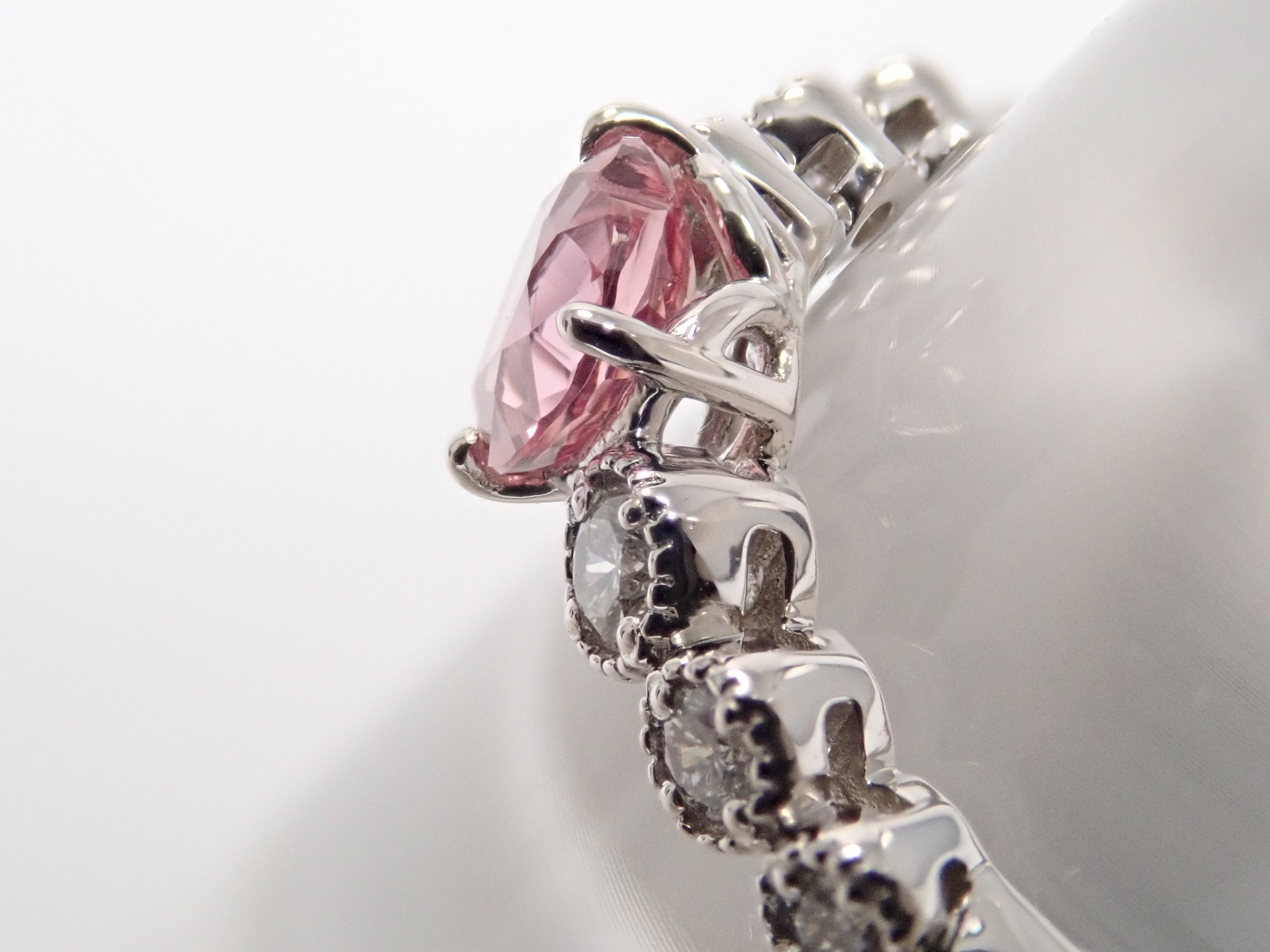 【8/6 22時販売】【カラフリ】Pt900 ピンクサファイア 0.465ct・ダイヤモンド0.12ctリング 鑑別書