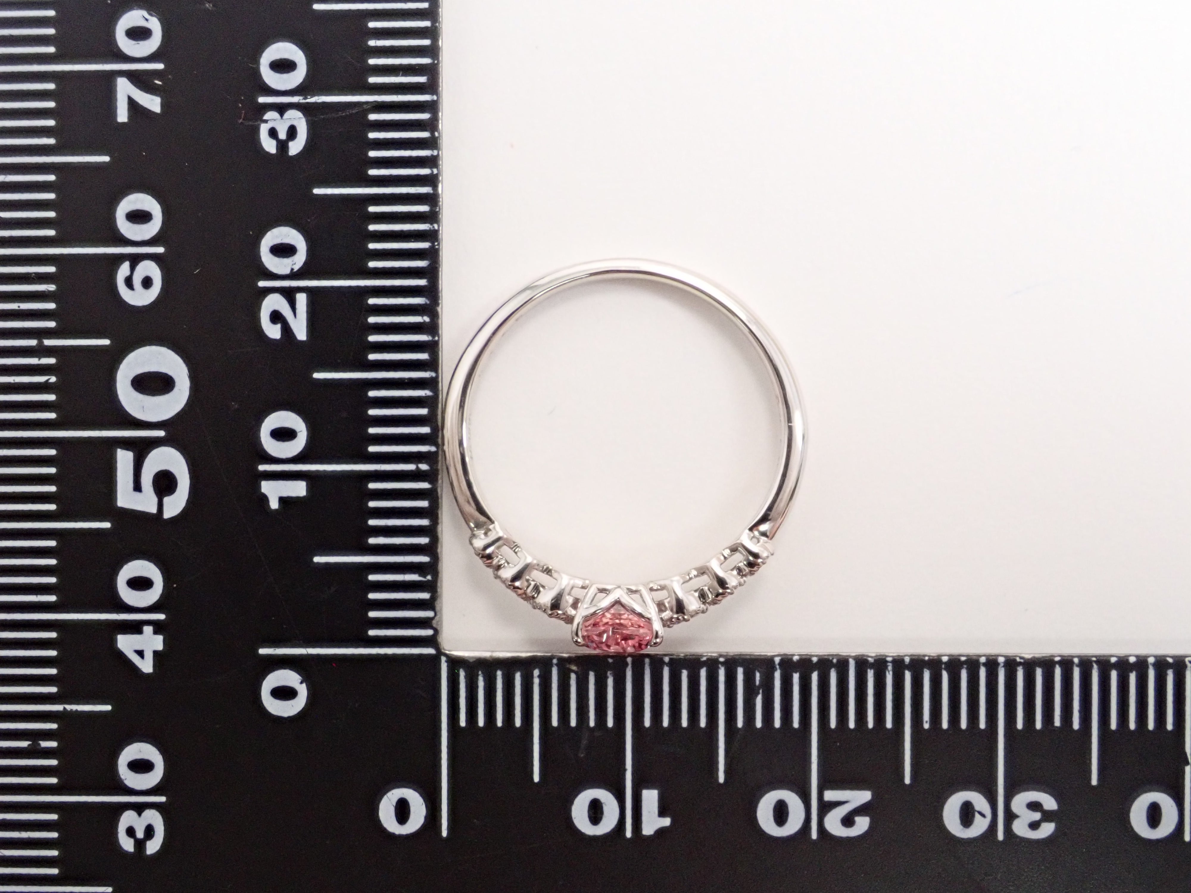 【8/6 22時販売】【カラフリ】Pt900 ピンクサファイア 0.465ct・ダイヤモンド0.12ctリング 鑑別書