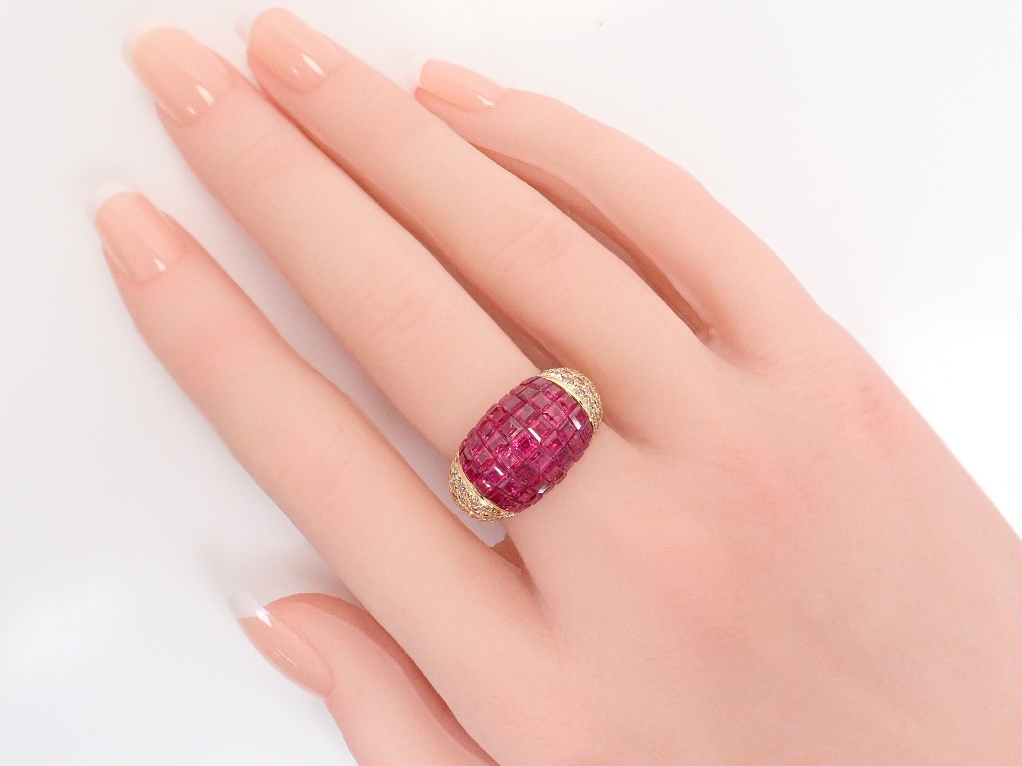 K18 ルビー 6.74ct ・ダイヤモンド0.91ct 鑑別書