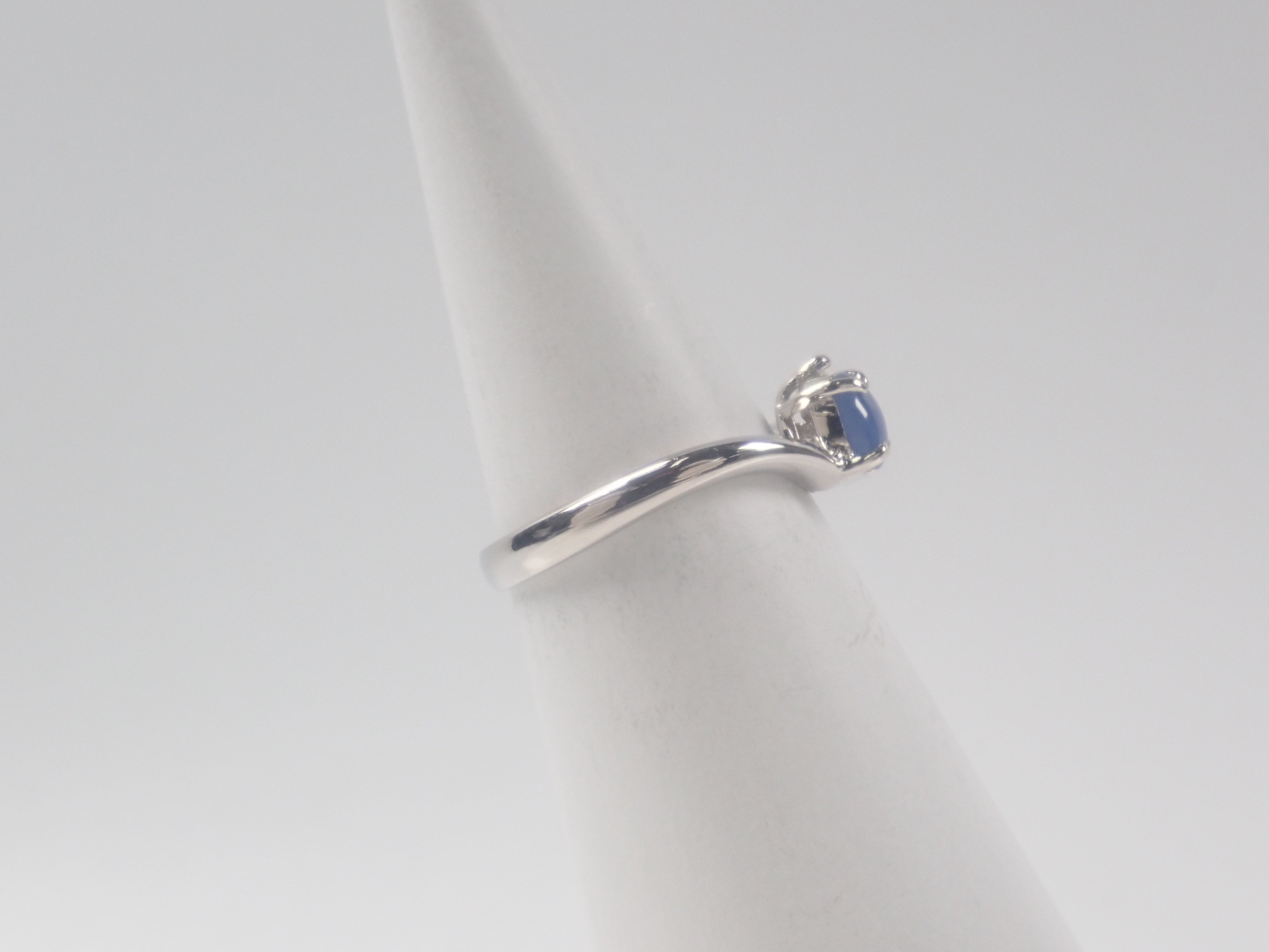 【8/25 22時販売】【カラフリ】Pt900 スターサファイア 0.744ct・ダイヤモンド0.167ctリング 鑑別書