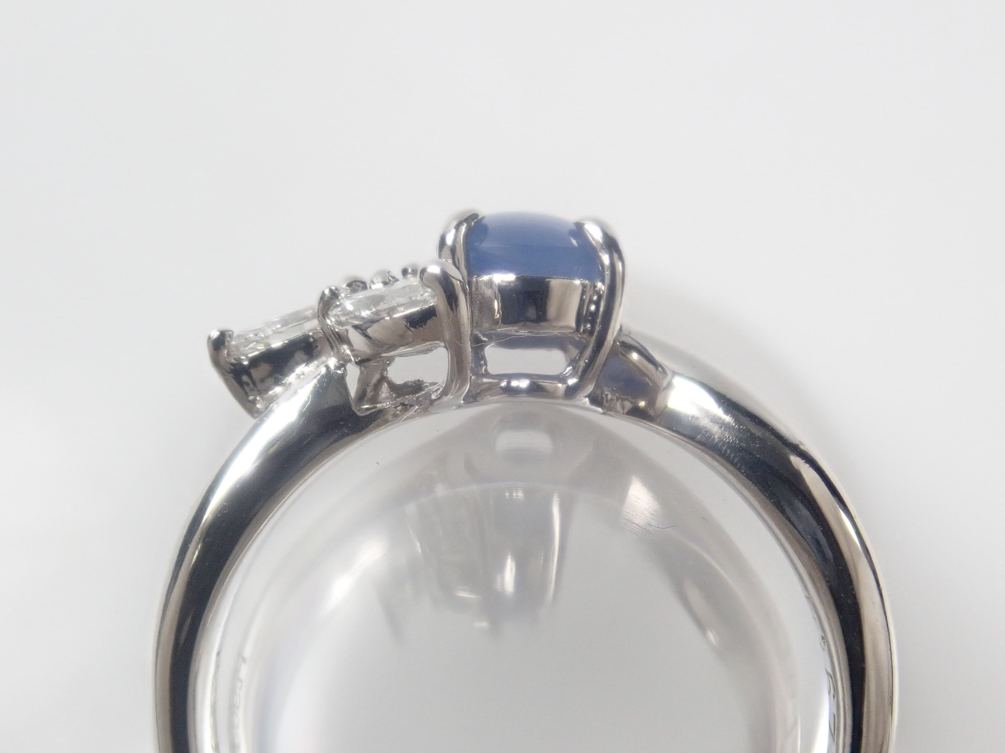 【8/25 22時販売】【カラフリ】Pt900 スターサファイア 0.744ct・ダイヤモンド0.167ctリング 鑑別書
