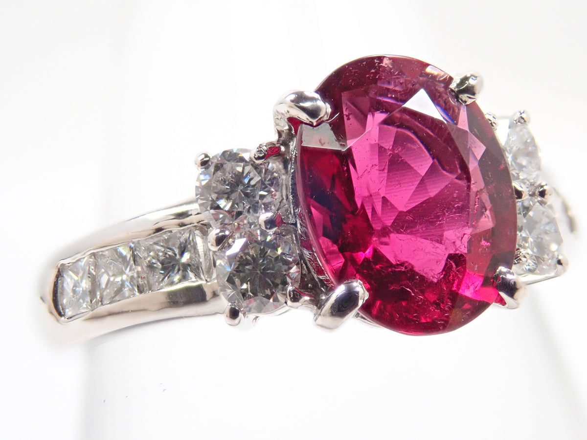 [Posted on 22602707] [Colorful] Pt900 Rubellite 1.308ct Ring