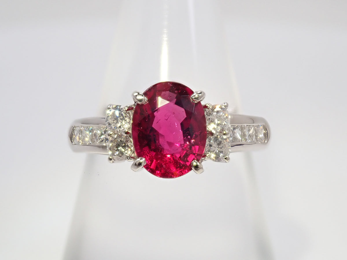[Posted on 22602707] [Colorful] Pt900 Rubellite 1.308ct Ring