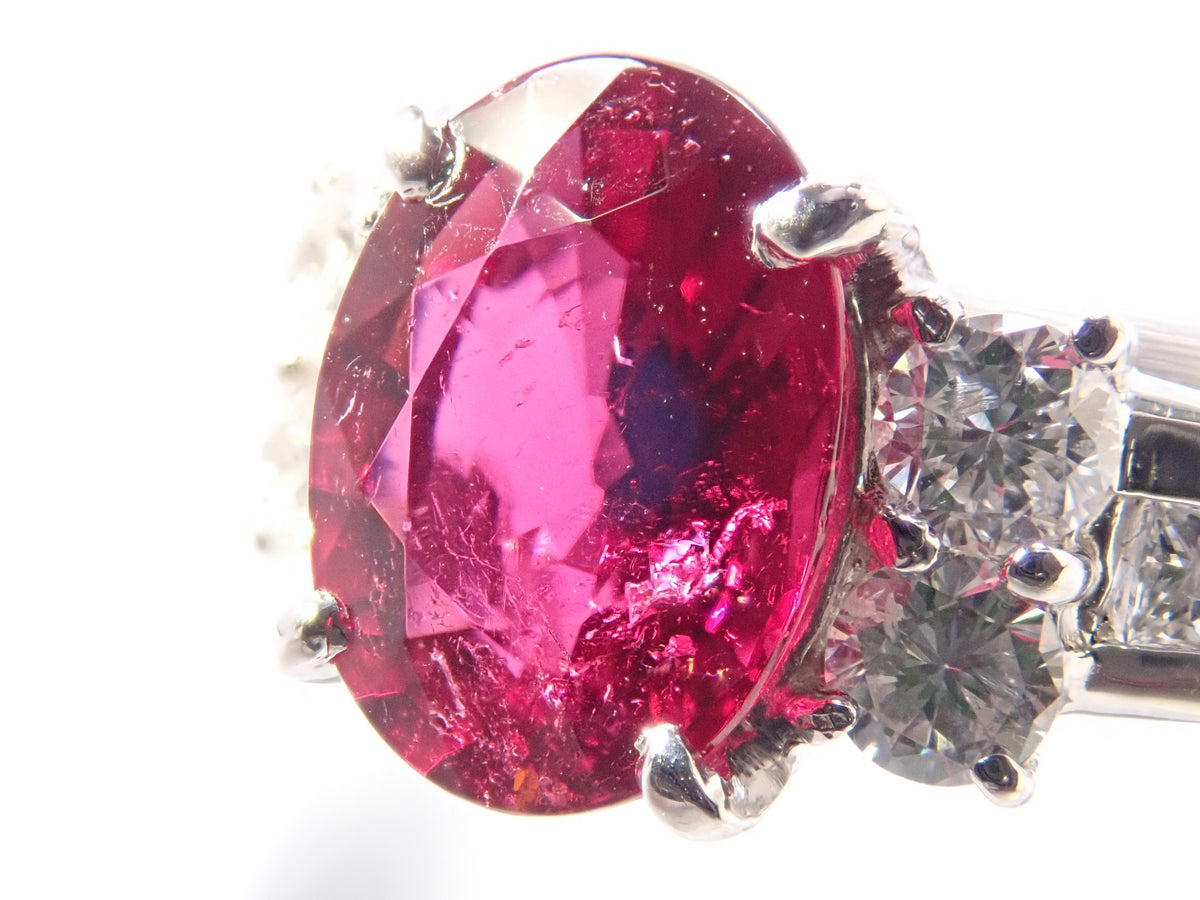 [Posted on 22602707] [Colorful] Pt900 Rubellite 1.308ct Ring