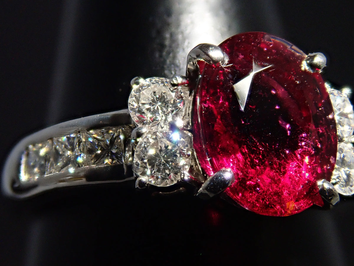[Posted on 22602707] [Colorful] Pt900 Rubellite 1.308ct Ring