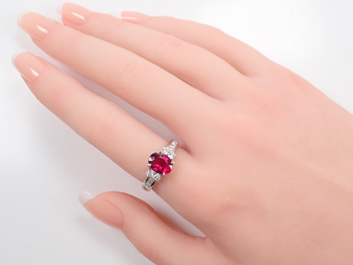 [Posted on 22602707] [Colorful] Pt900 Rubellite 1.308ct Ring