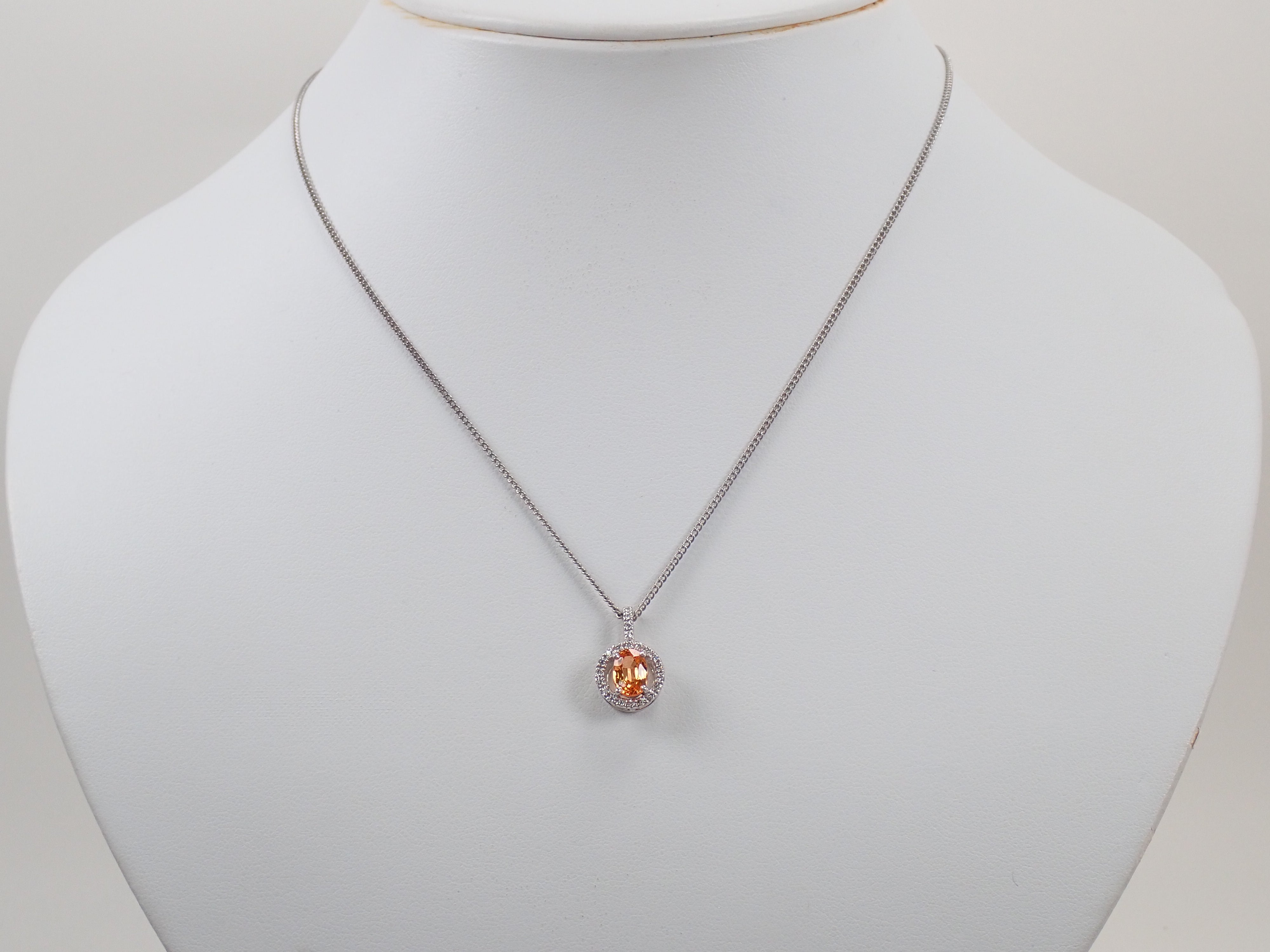 [22602704 Posted] [Colorful] Pt900 Mandarin Garnet 1.15ct Pendant Top