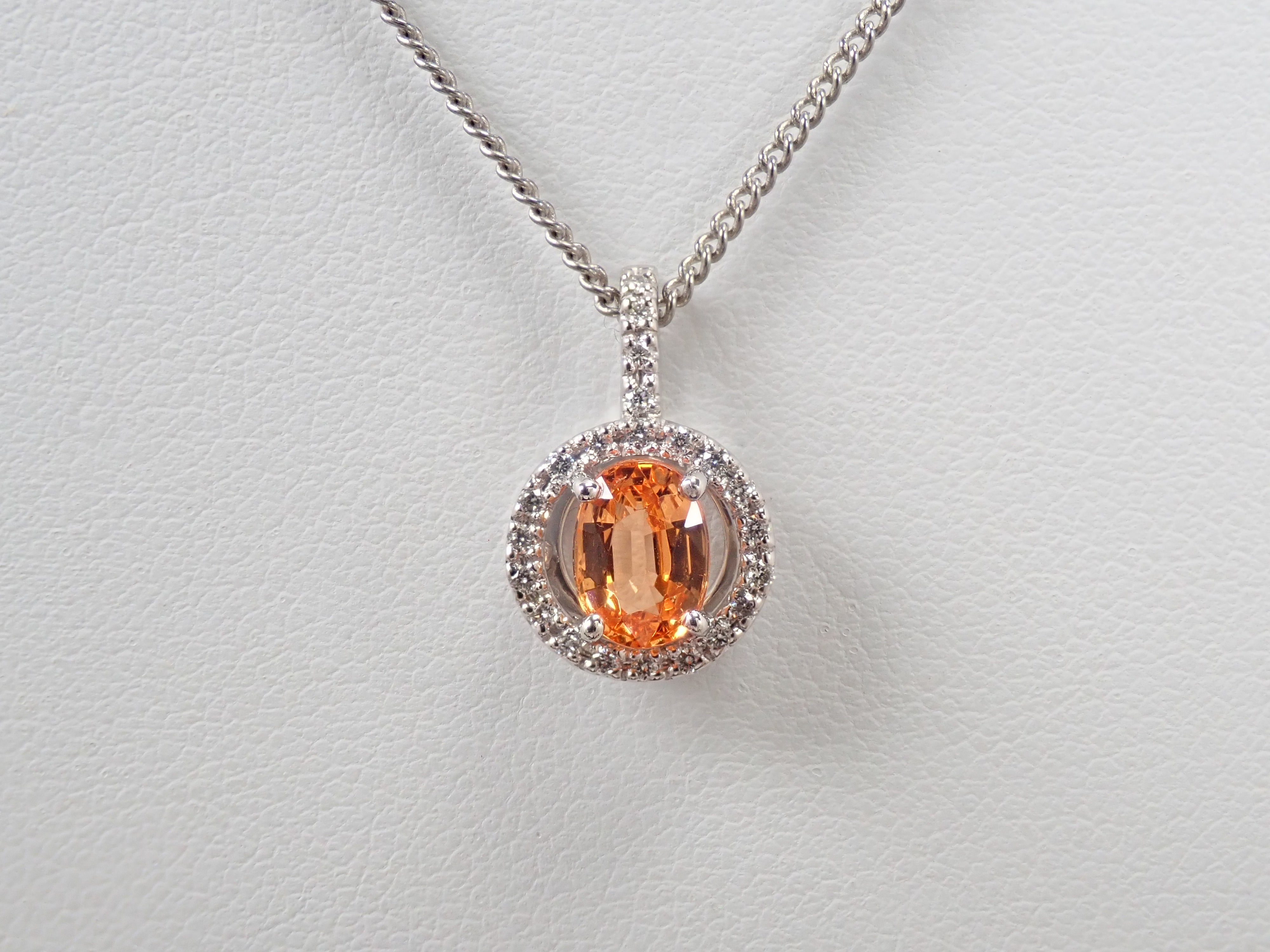 [22602704 Posted] [Colorful] Pt900 Mandarin Garnet 1.15ct Pendant Top