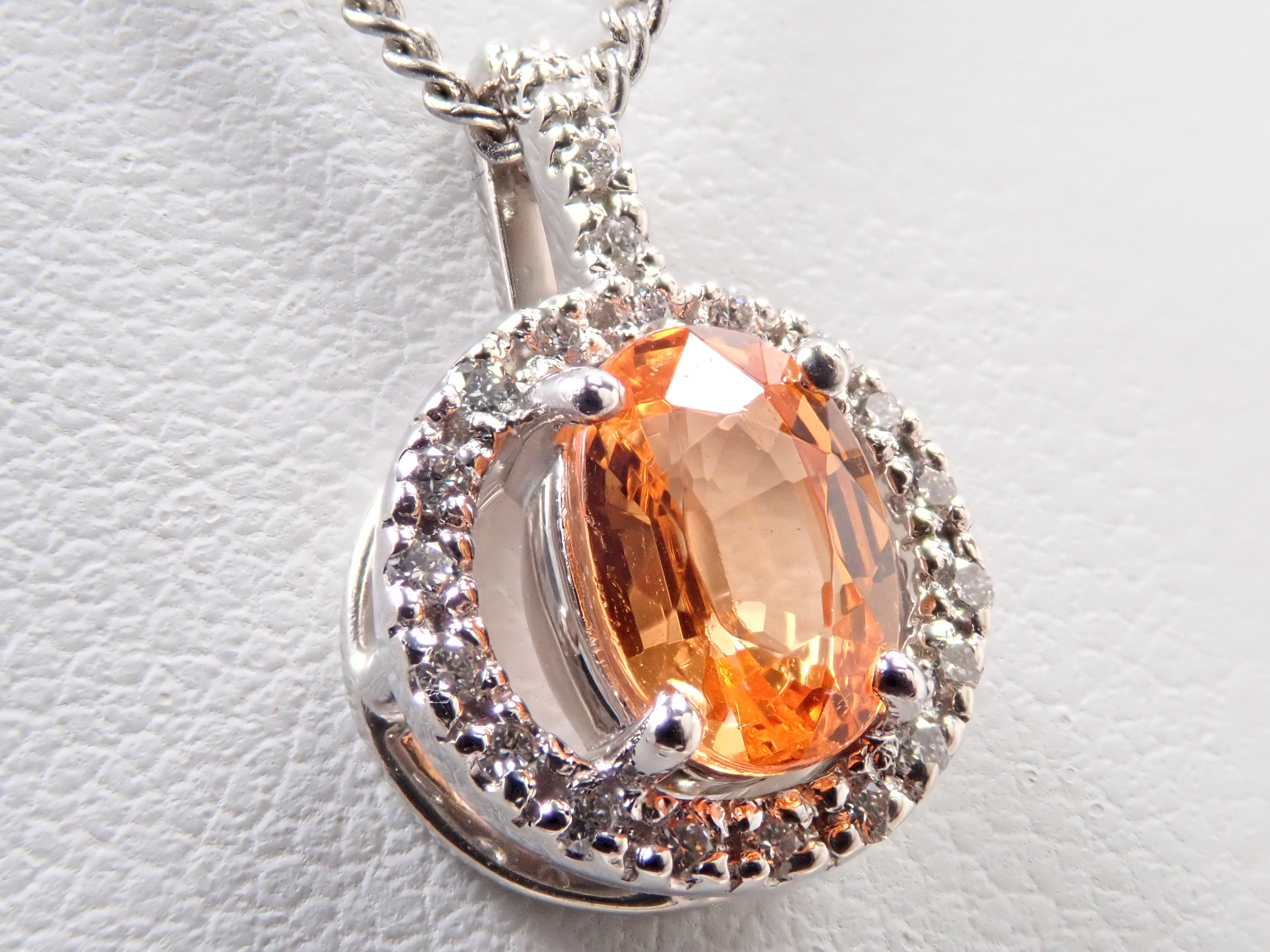 [22602704 Posted] [Colorful] Pt900 Mandarin Garnet 1.15ct Pendant Top