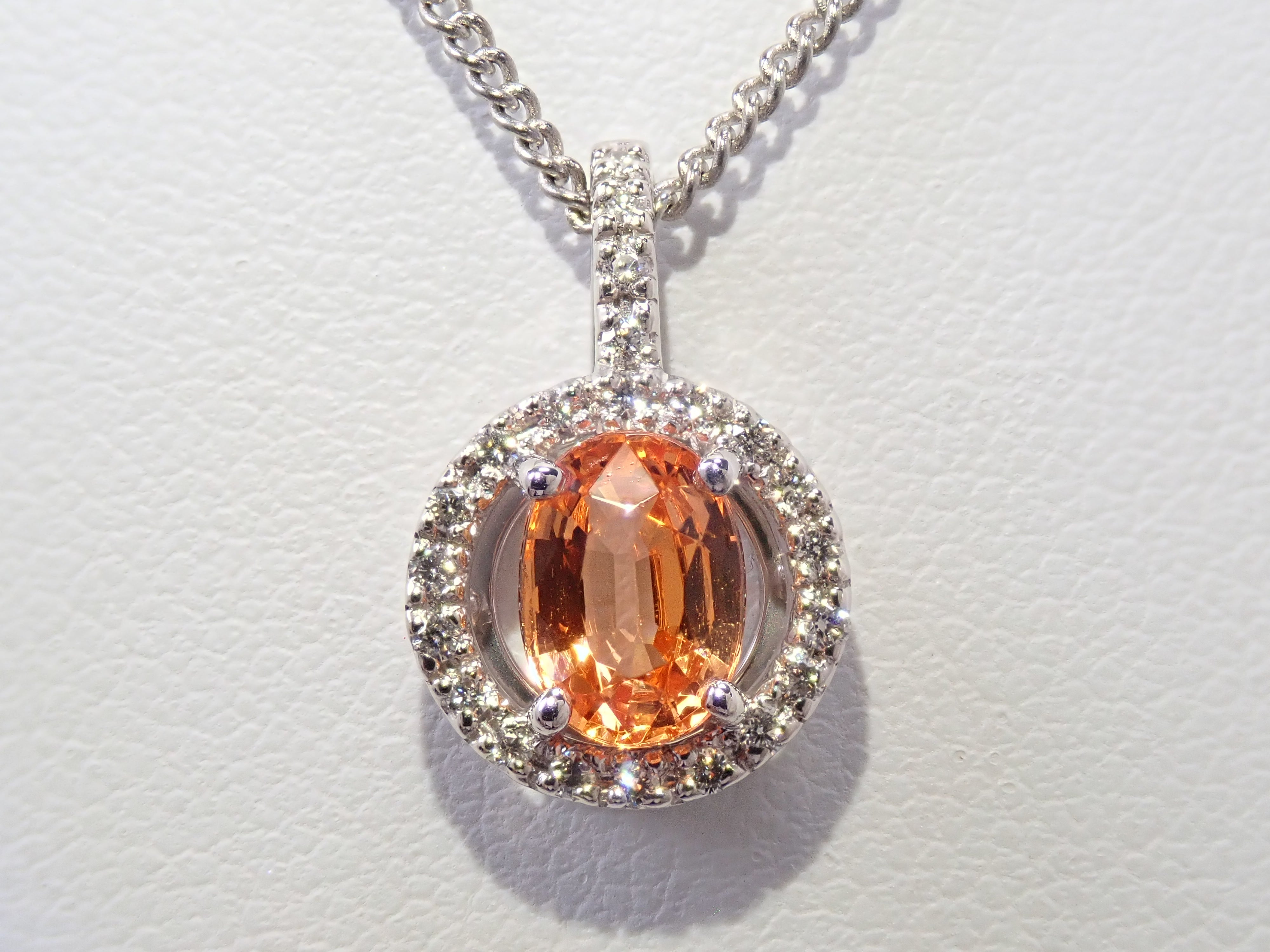 [22602704 Posted] [Colorful] Pt900 Mandarin Garnet 1.15ct Pendant Top