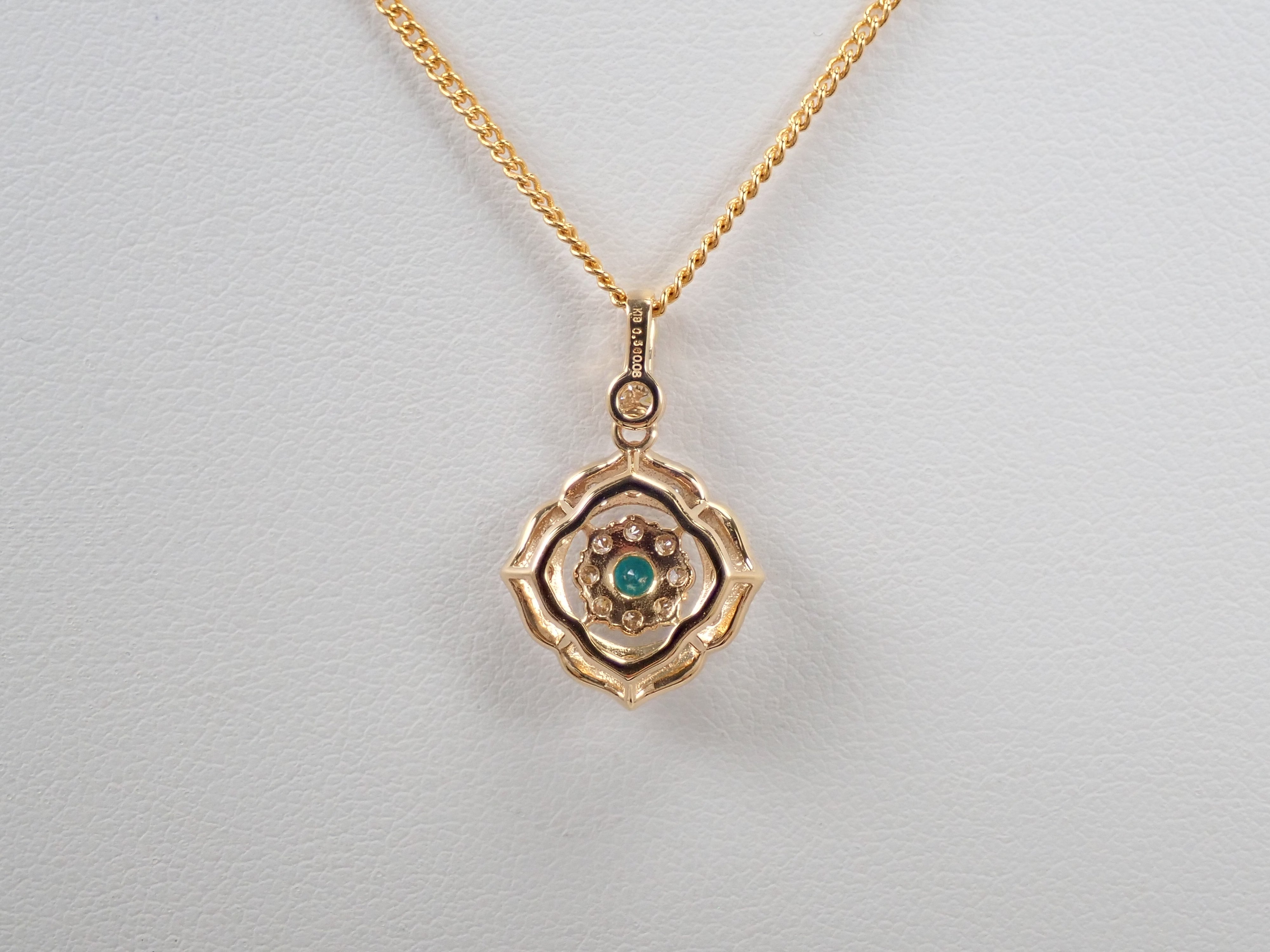 【抽選販売0812_01】K18 ブラジル産パライバトルマリン 0.080ct・ダイヤモンド0.56ctペンダントトップ（ネックレストップ）（CuO:2.3%、MnO:0.6%）
