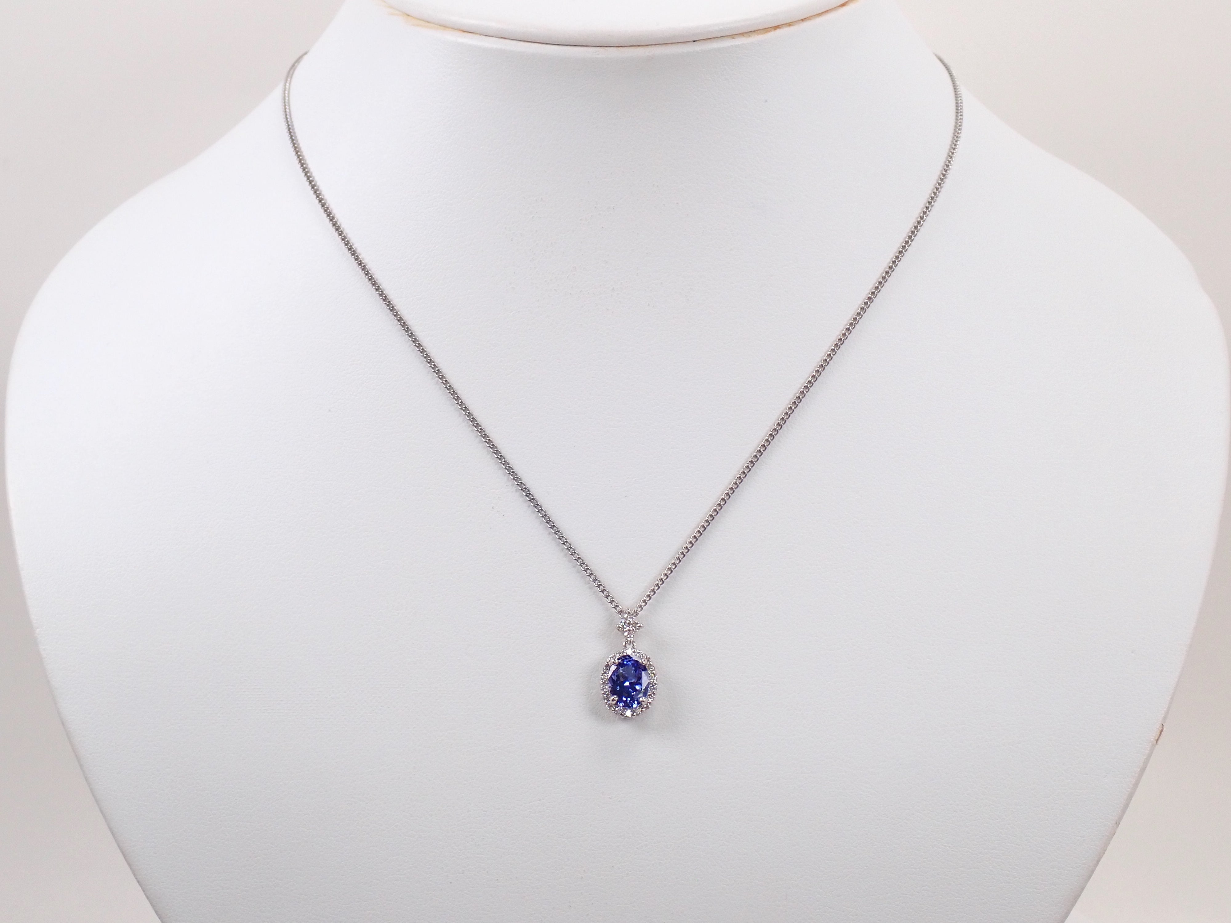 【抽選販売0812_07】Pt900 タンザニア産タンザナイト 1.16ct ・ダイヤモンド0.22ctペンダントトップ（ネックレストップ）鑑別書