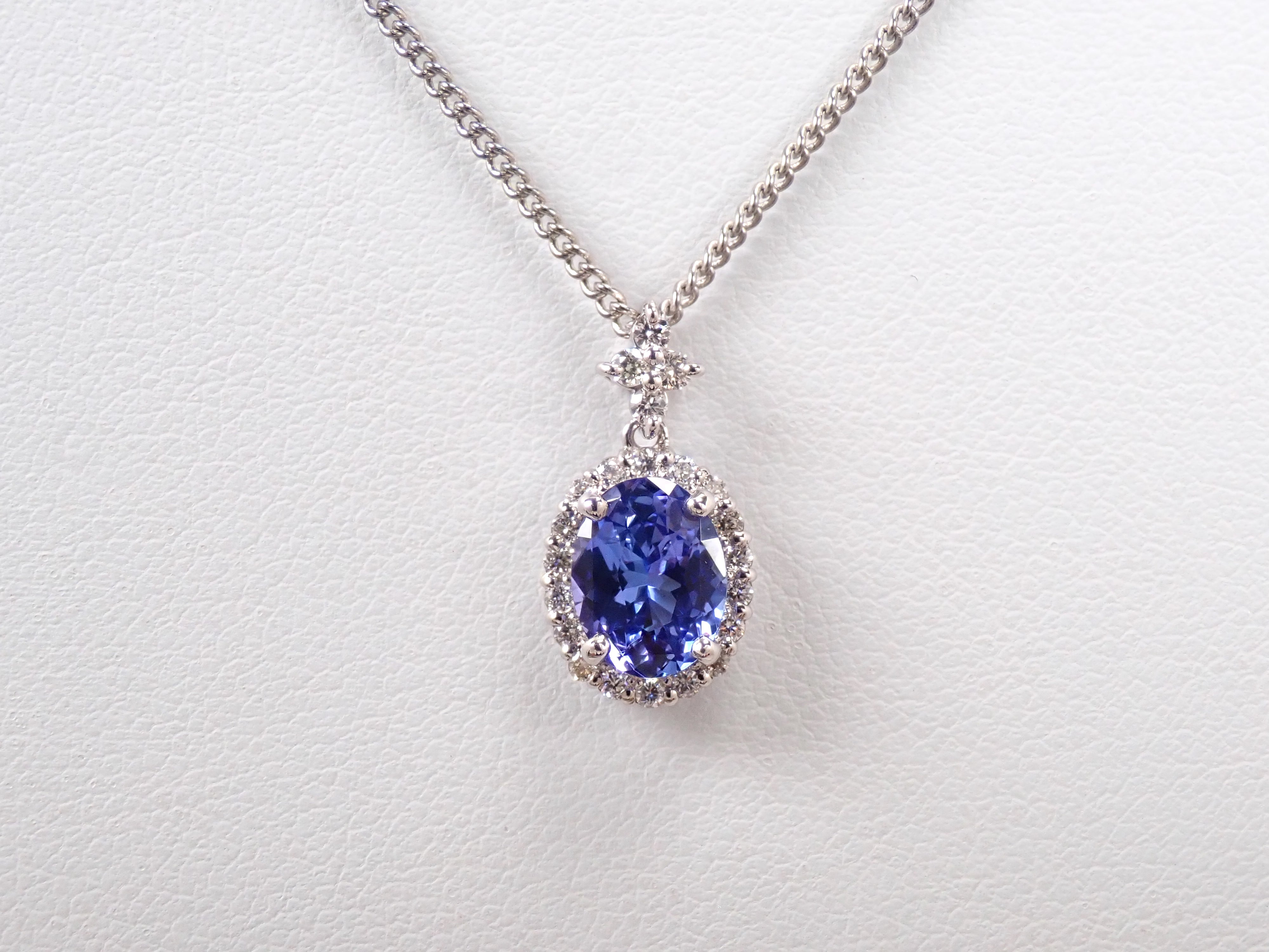 【抽選販売0812_07】Pt900 タンザニア産タンザナイト 1.16ct ・ダイヤモンド0.22ctペンダントトップ（ネックレストップ）鑑別書