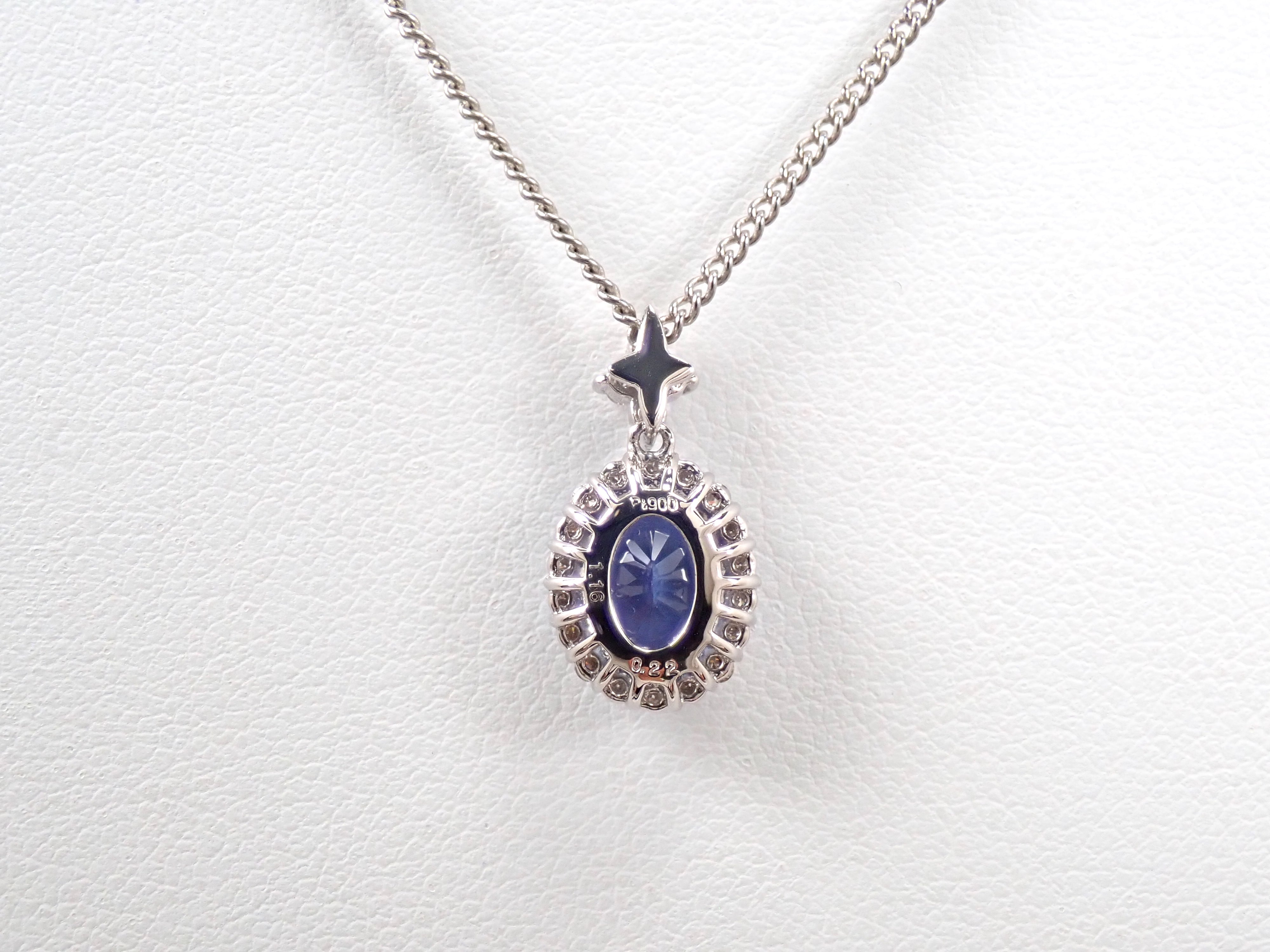 【抽選販売0812_07】Pt900 タンザニア産タンザナイト 1.16ct ・ダイヤモンド0.22ctペンダントトップ（ネックレストップ）鑑別書