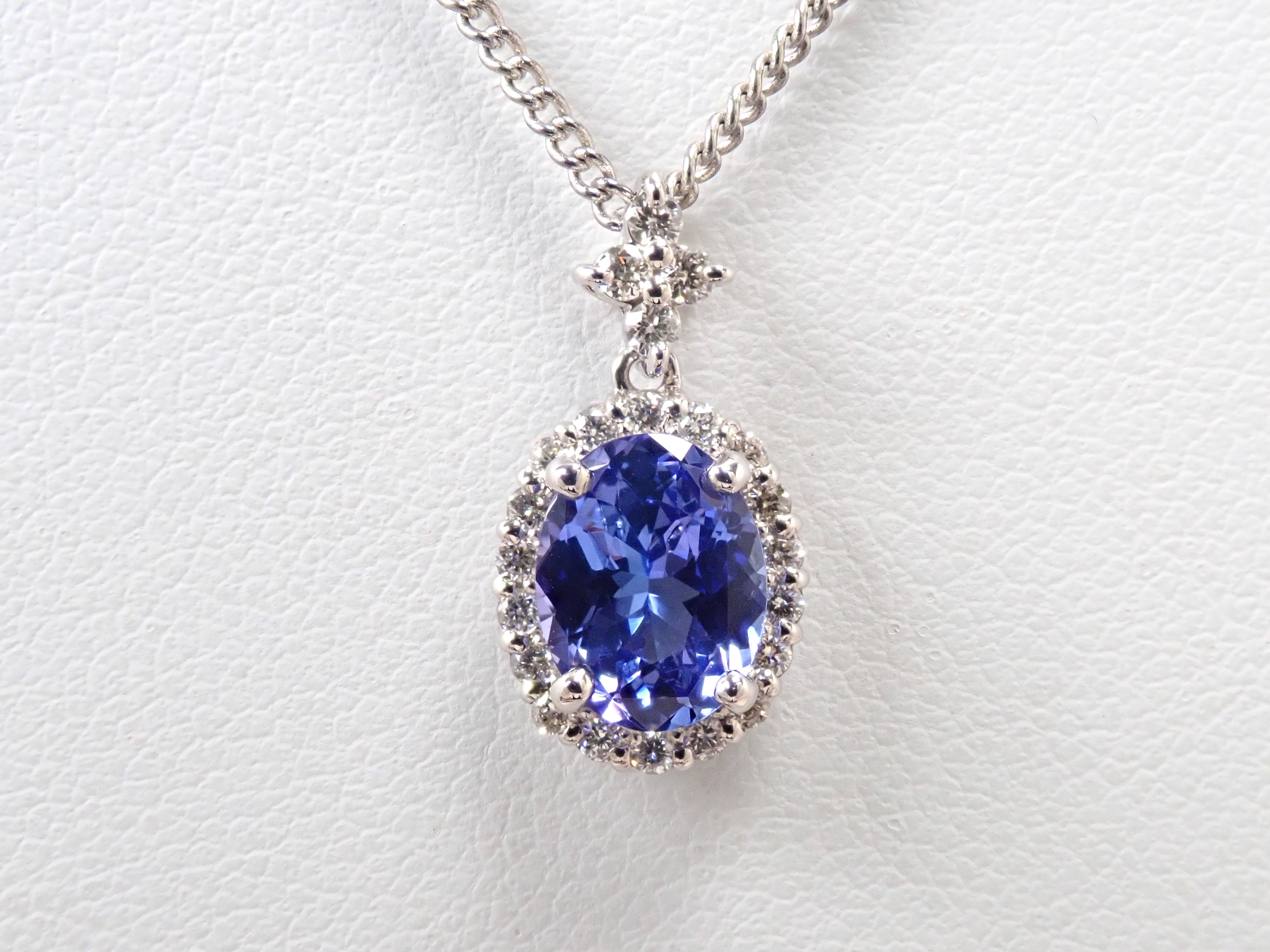【抽選販売0812_07】Pt900 タンザニア産タンザナイト 1.16ct ・ダイヤモンド0.22ctペンダントトップ（ネックレストップ）鑑別書