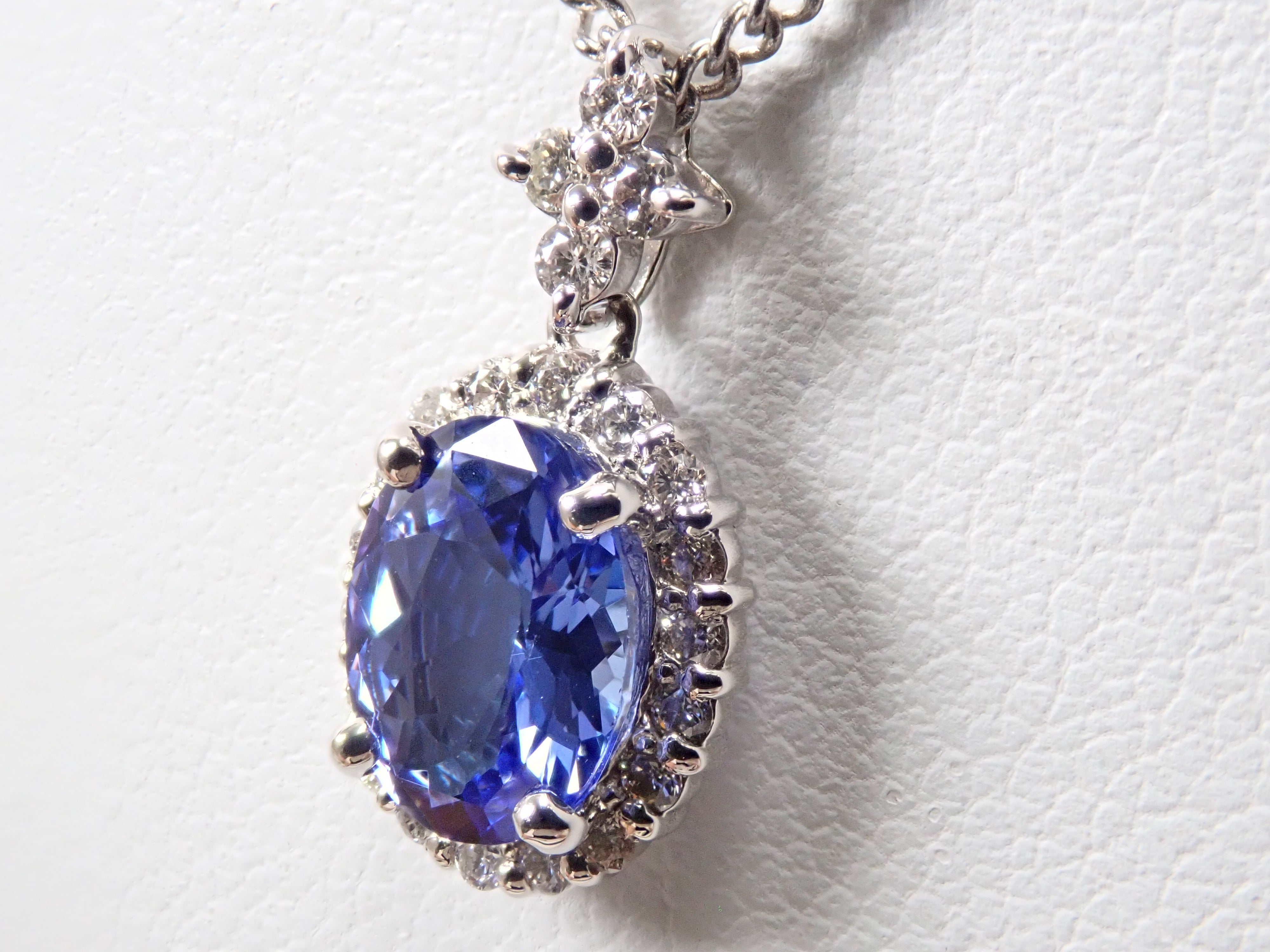 【抽選販売0812_07】Pt900 タンザニア産タンザナイト 1.16ct ・ダイヤモンド0.22ctペンダントトップ（ネックレストップ）鑑別書