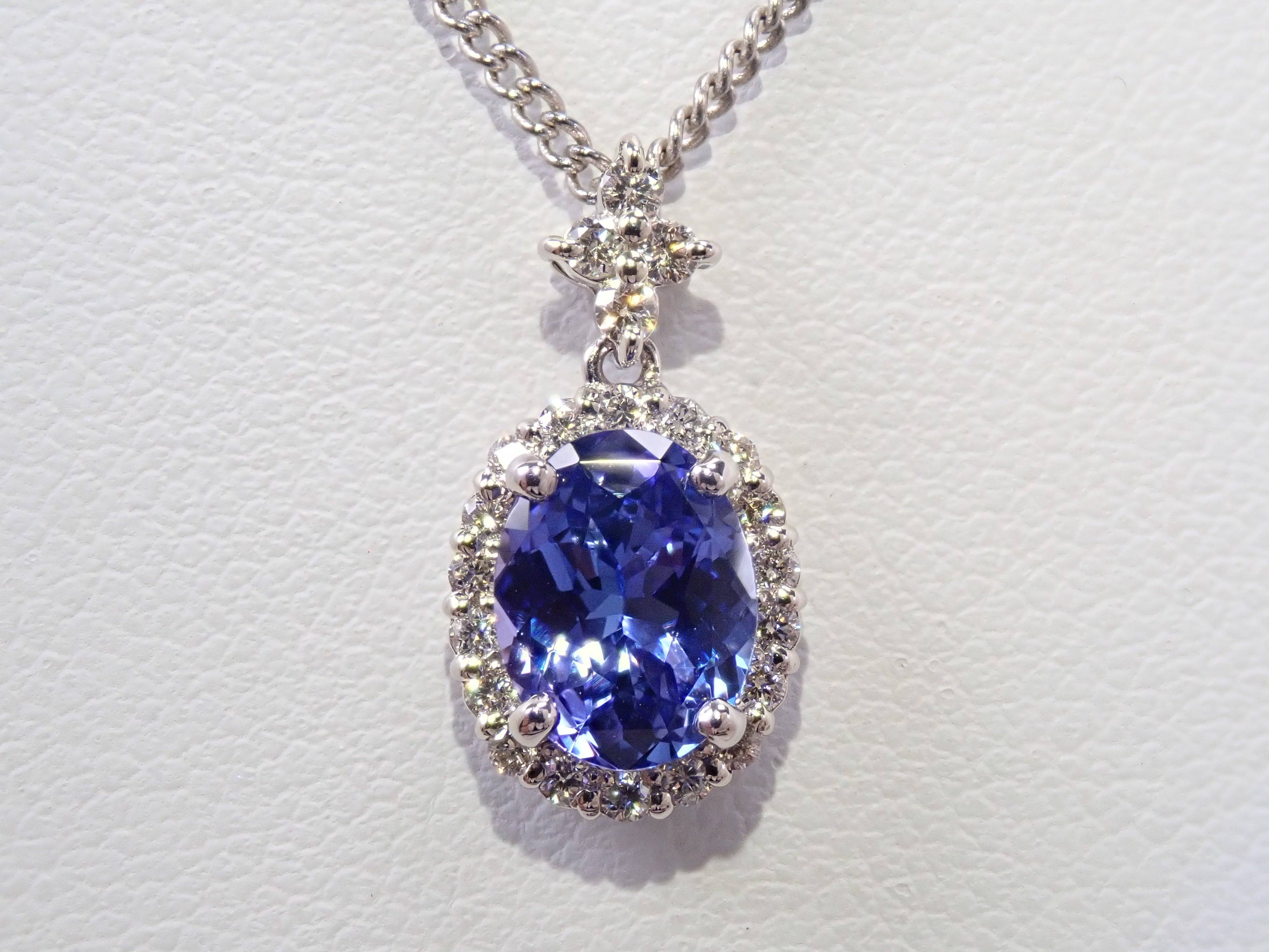 【抽選販売0812_07】Pt900 タンザニア産タンザナイト 1.16ct ・ダイヤモンド0.22ctペンダントトップ（ネックレストップ）鑑別書