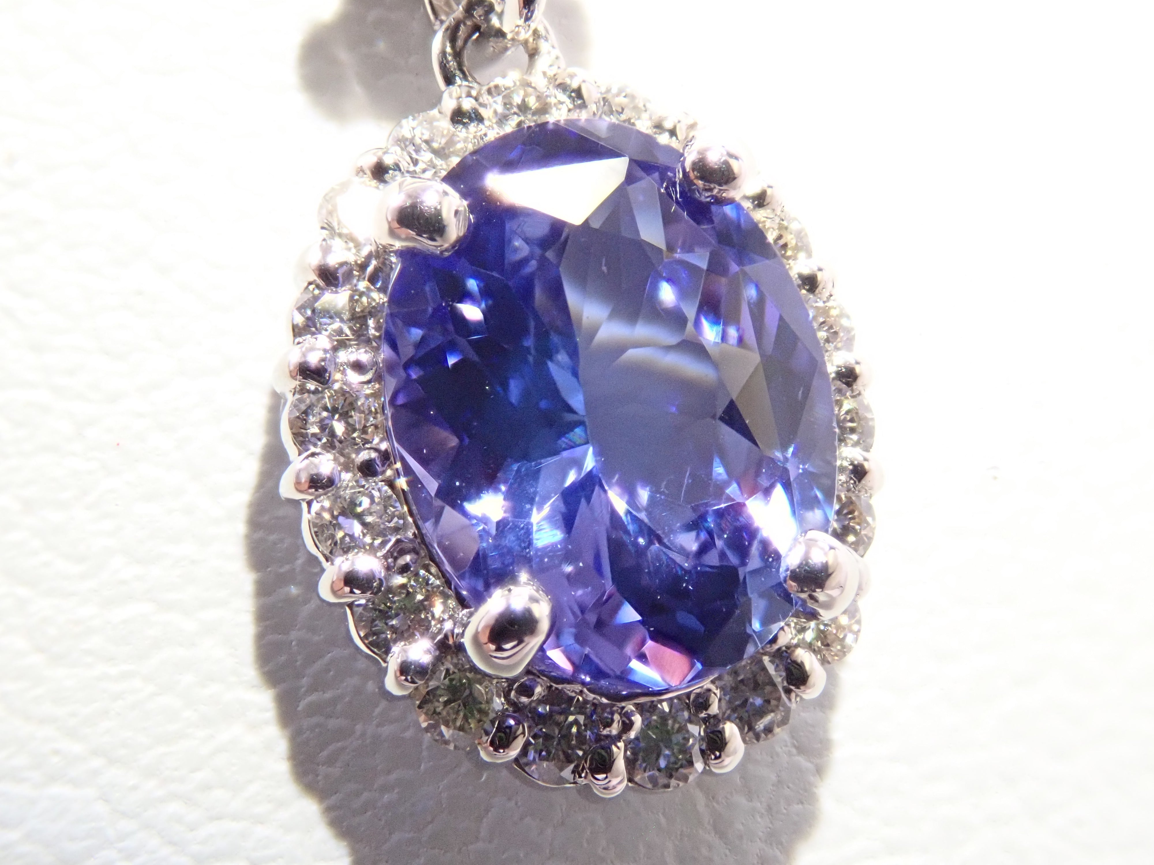 【抽選販売0812_07】Pt900 タンザニア産タンザナイト 1.16ct ・ダイヤモンド0.22ctペンダントトップ（ネックレストップ）鑑別書