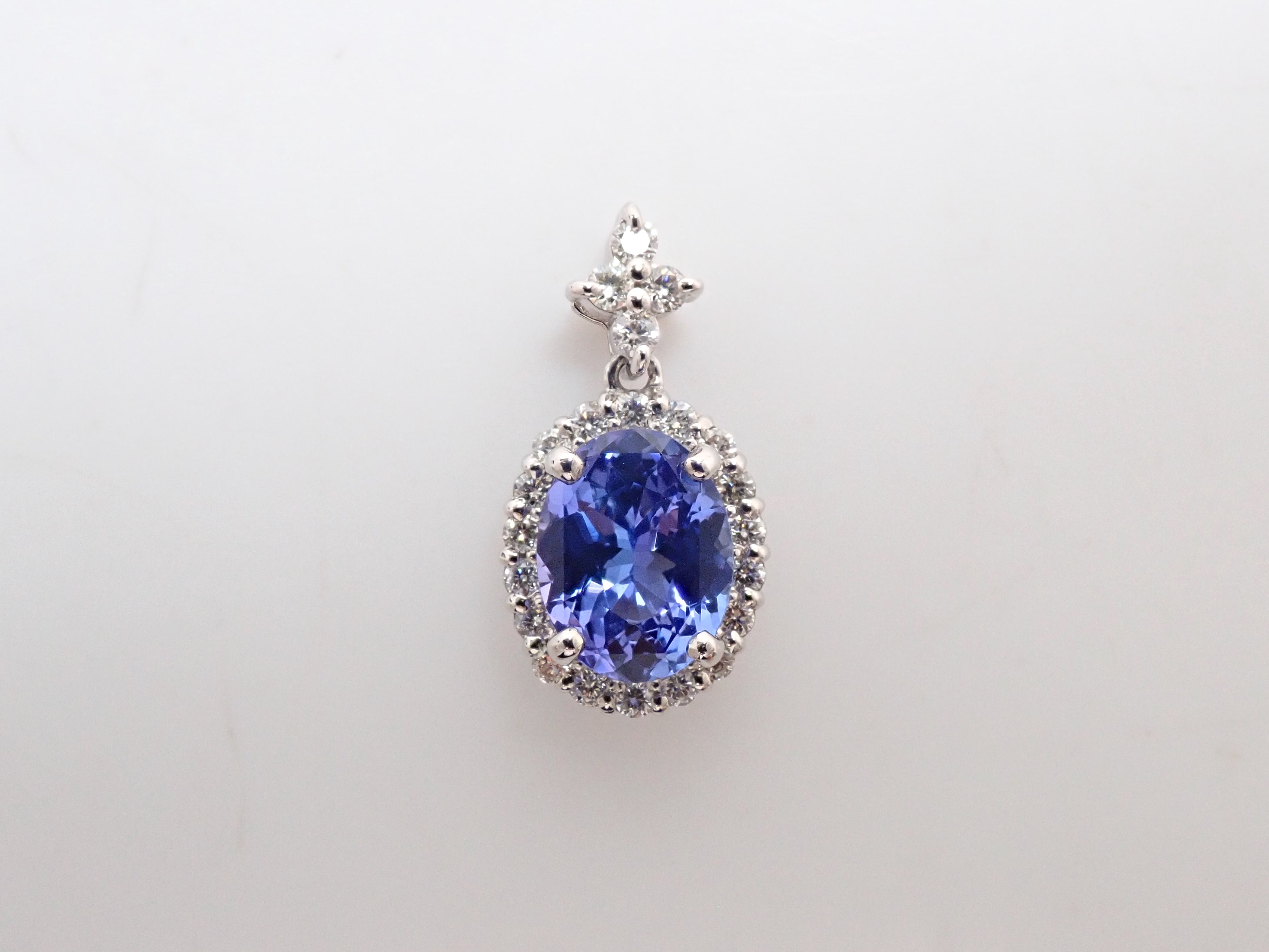 【抽選販売0812_07】Pt900 タンザニア産タンザナイト 1.16ct ・ダイヤモンド0.22ctペンダントトップ（ネックレストップ）鑑別書