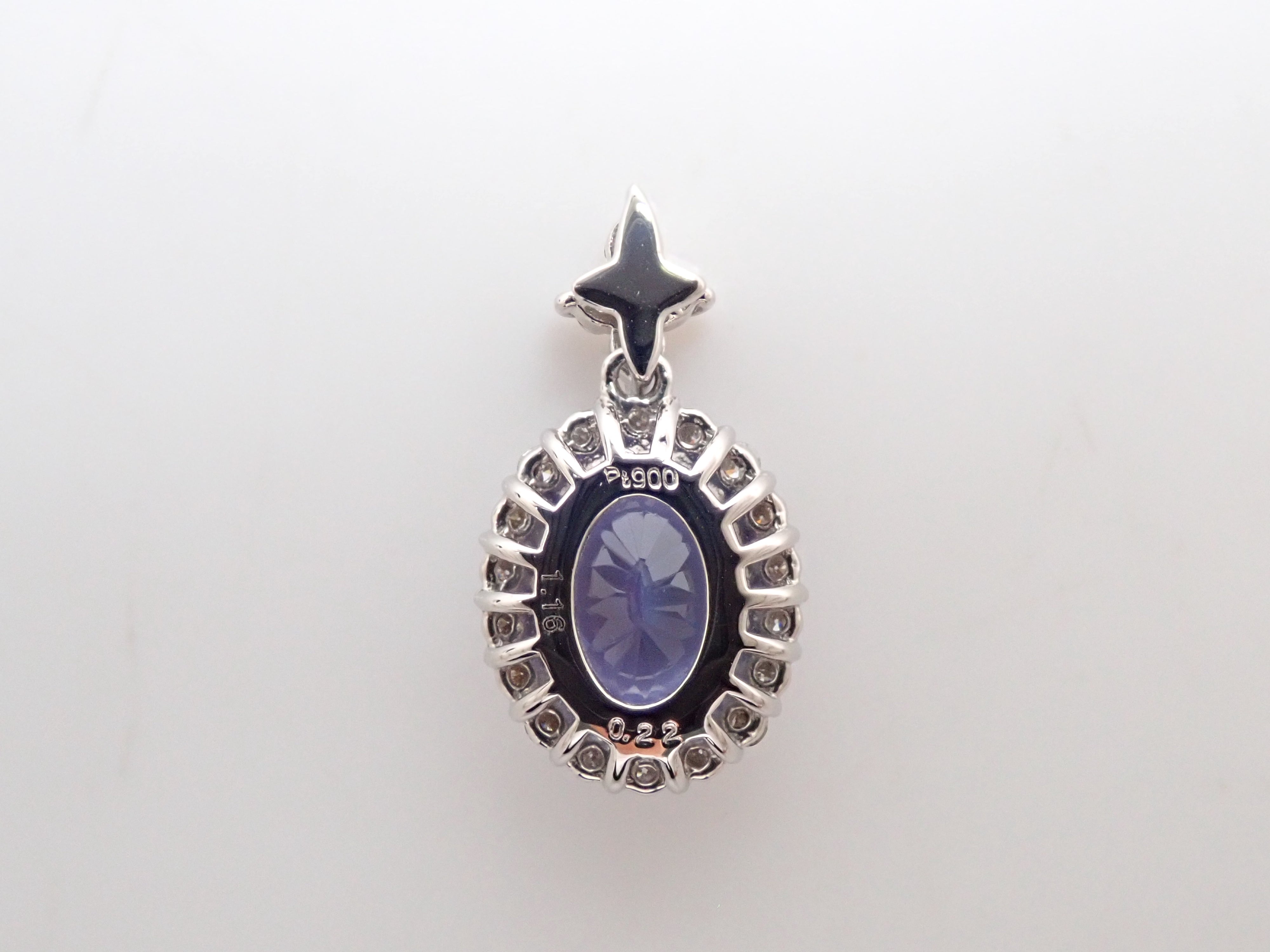 【抽選販売0812_07】Pt900 タンザニア産タンザナイト 1.16ct ・ダイヤモンド0.22ctペンダントトップ（ネックレストップ）鑑別書