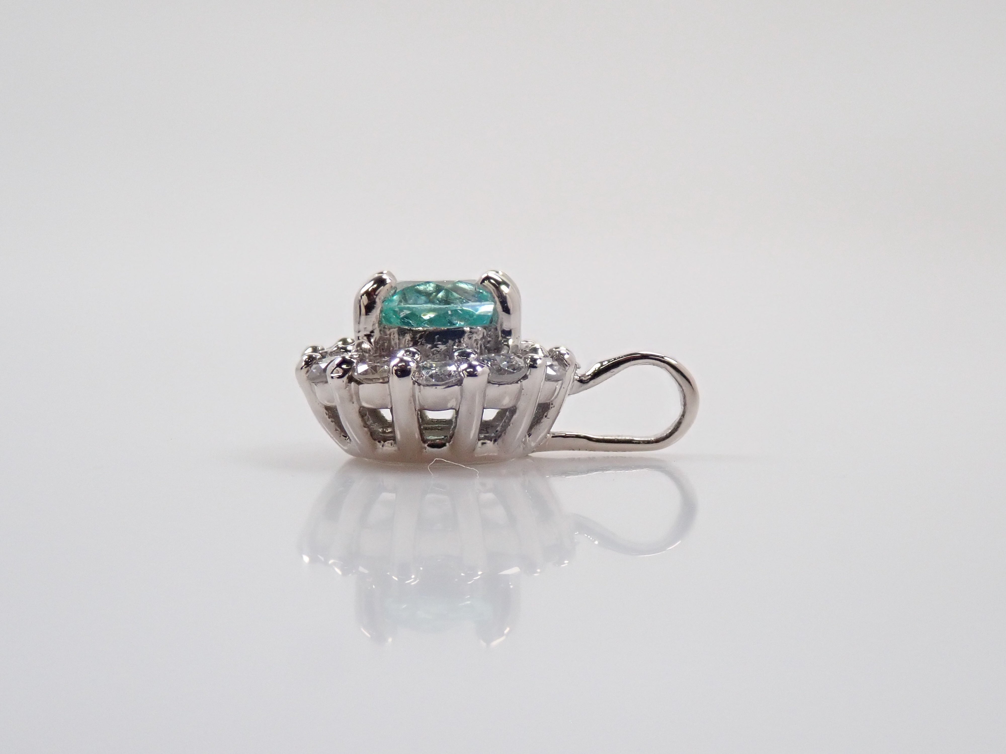 【抽選販売0812_02】Pt900 コロンビア産ミントカラーエメラルド 4mm/0.22ct ・ダイヤモンド0.16ctペンダントトップ（ネックレストップ）鑑別書