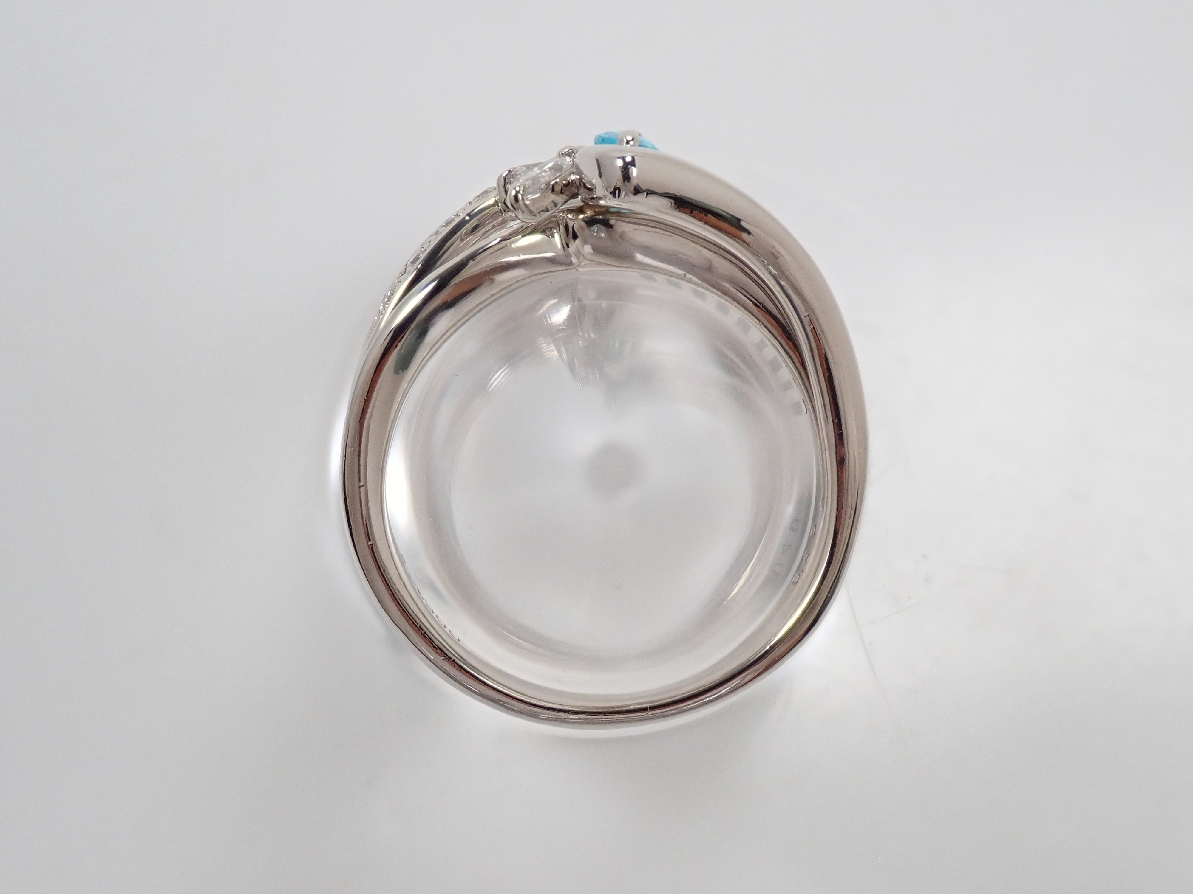 【抽選販売0812_12】Pt900 ブラジル産パライバトルマリン 0.175ct ・ダイヤモンド0.185リング（CuO:1.4%、MnO:0.2%）