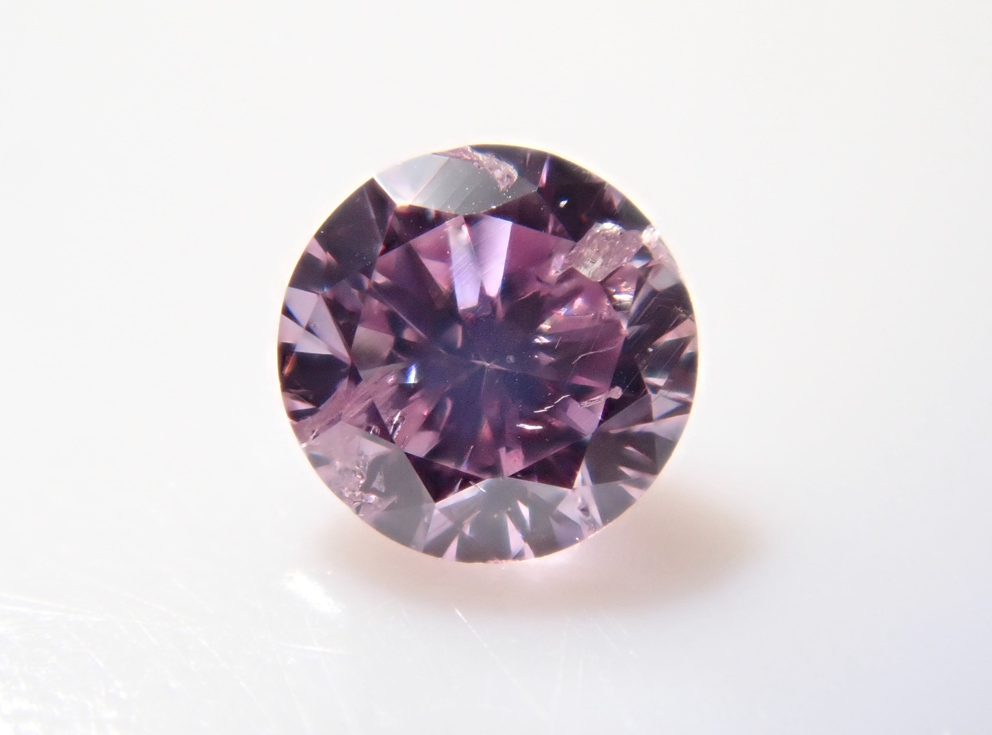 ピンクダイヤモンド 2.2mm/0.041ctルース(FANCY PURPLE PINK, I-1)