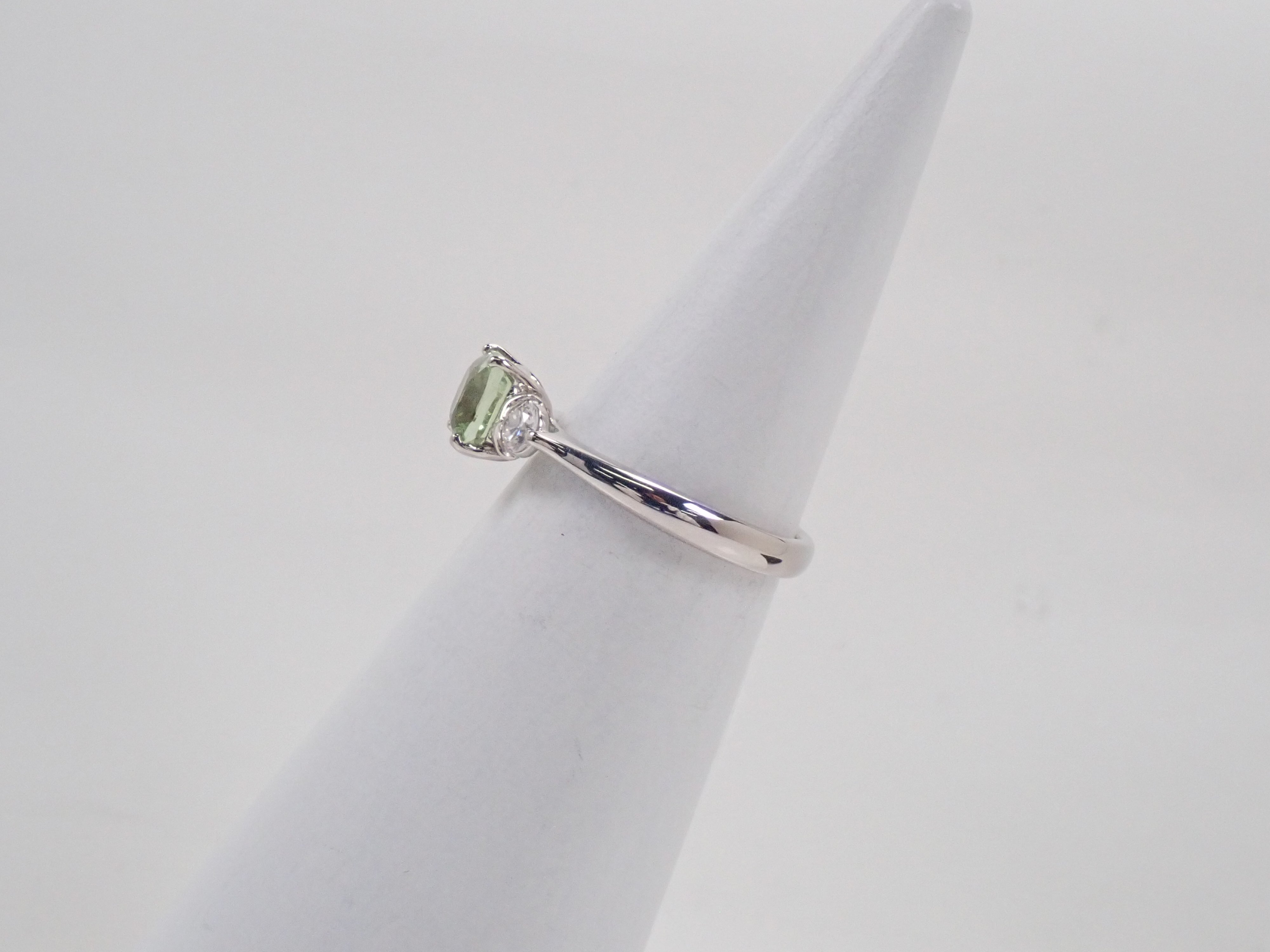 【22602712掲載】【カラフリ】Pt900 グロッシュラーガーネット 1.31ct ダイヤモンド0.24ctリング鑑別書