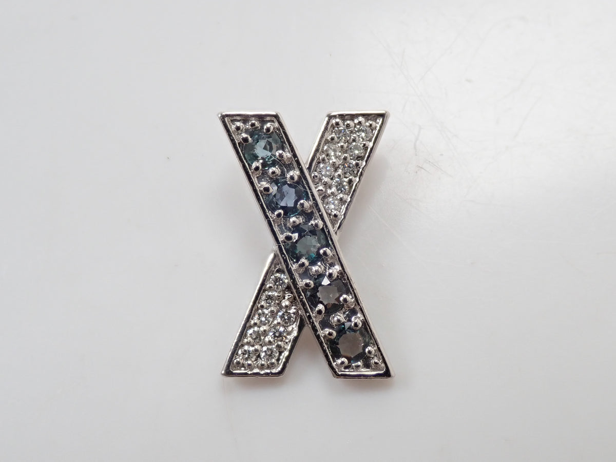 【22602717掲載】【カラフリ】Pt900 アレキサンドライト 0.33ct ダイヤモンド0.11ctペンダントトップ（ネックレストップ）鑑別書