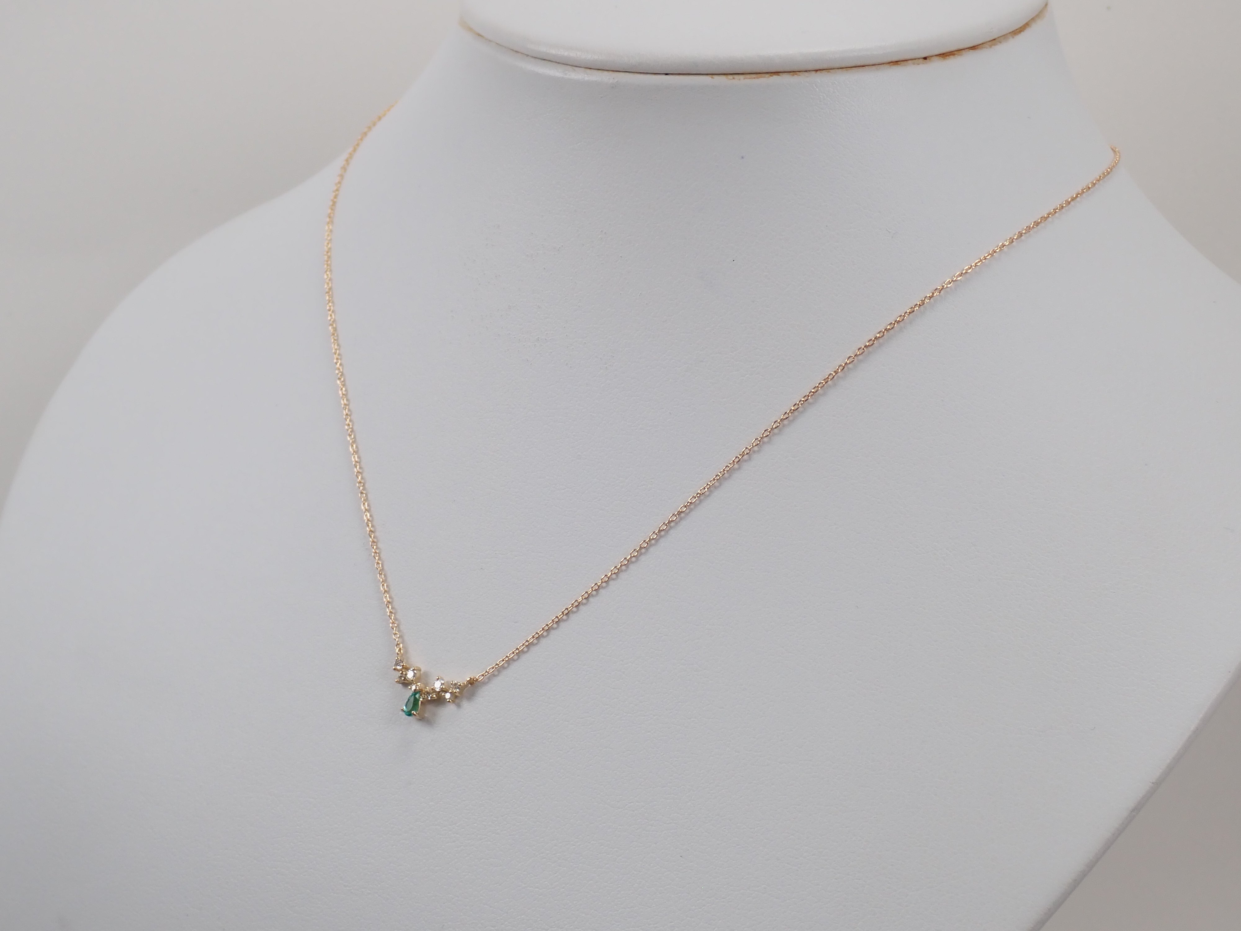 【22602677掲載】K18YG ブラジル産パライバトルマリン 0.066ct ダイヤモンド0.091ctペンダント（ネックレス）ソーティング